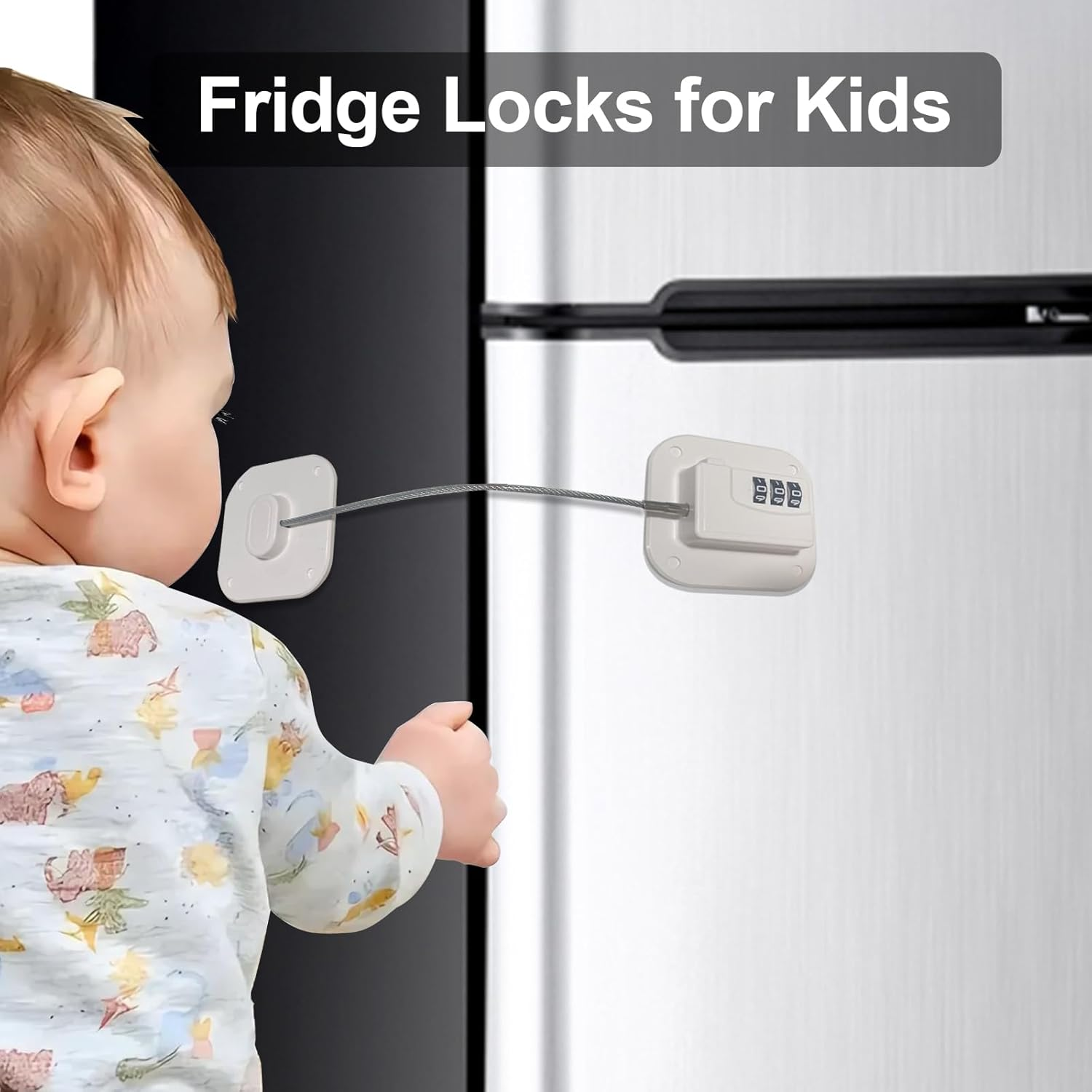 MOYONTE Cabinet Locks Baby Proofing Child Safety Cabinet Locks Child Locks for Cabinets Drawers (White) image number 2