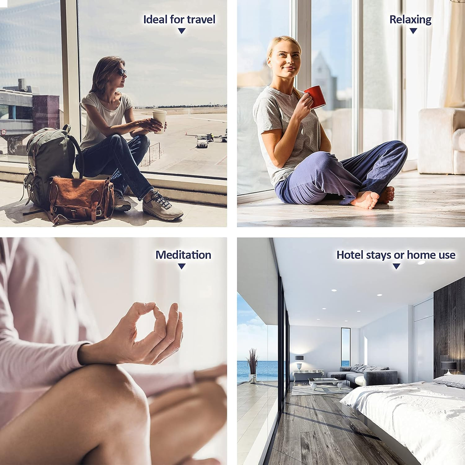 Kivik Weighted Sleep Mask for Men Women Adjustable Strap,Cooling Heat Therapy Compression Pain Relief Sleeping Blindfold with Silica Beads Bag Eye Pillow for Travel Yoga Nap,Gray image number 5