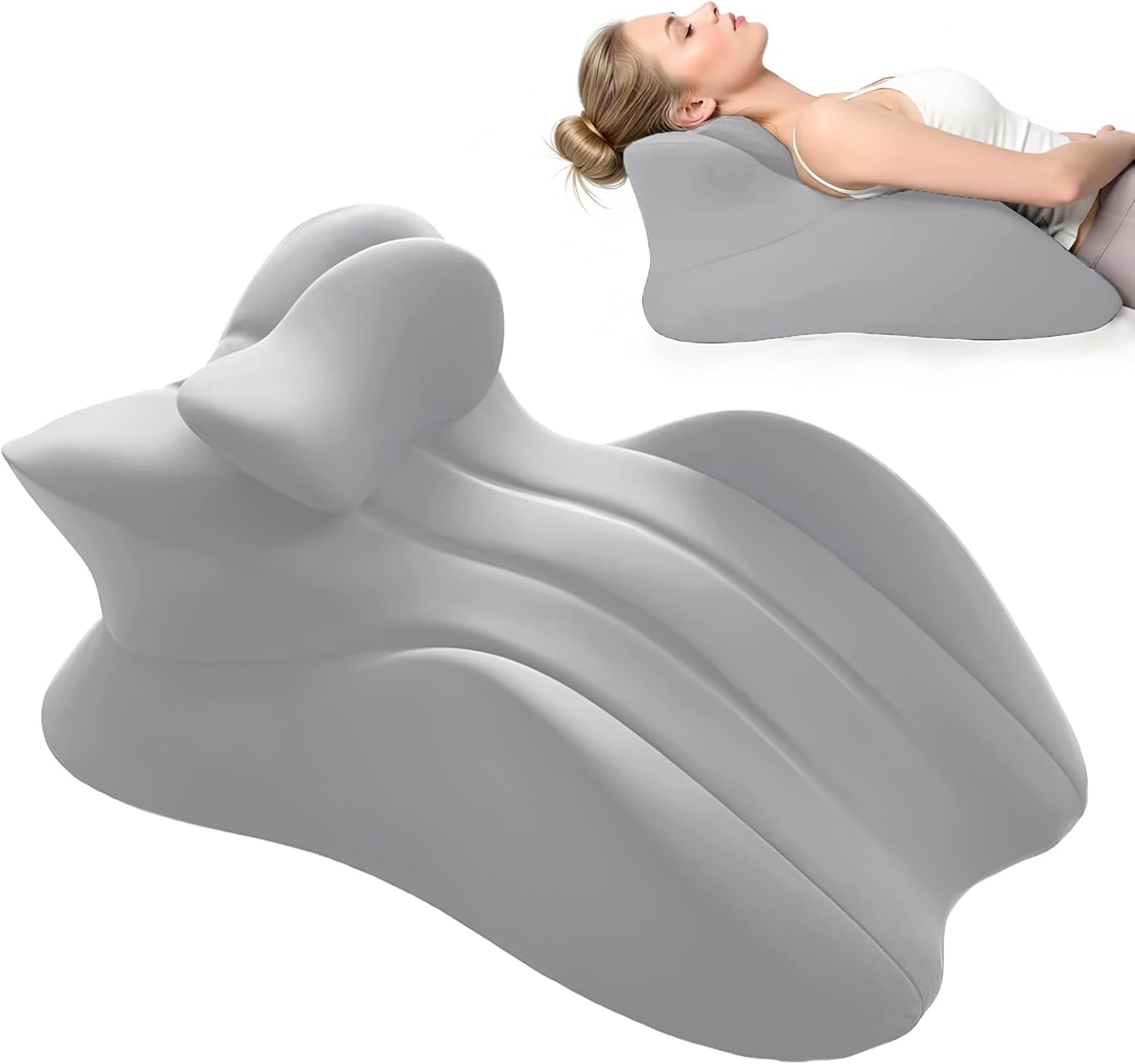 Uandhome Butt Cushion for Couples, Couples Butt Cushion for Pregnant Women,Sturdy Design, Intimacy Pillow, Wedge Pillow Memory Foam, Recovers after Impact, Provides Intimacy Support (Gray) image number 2