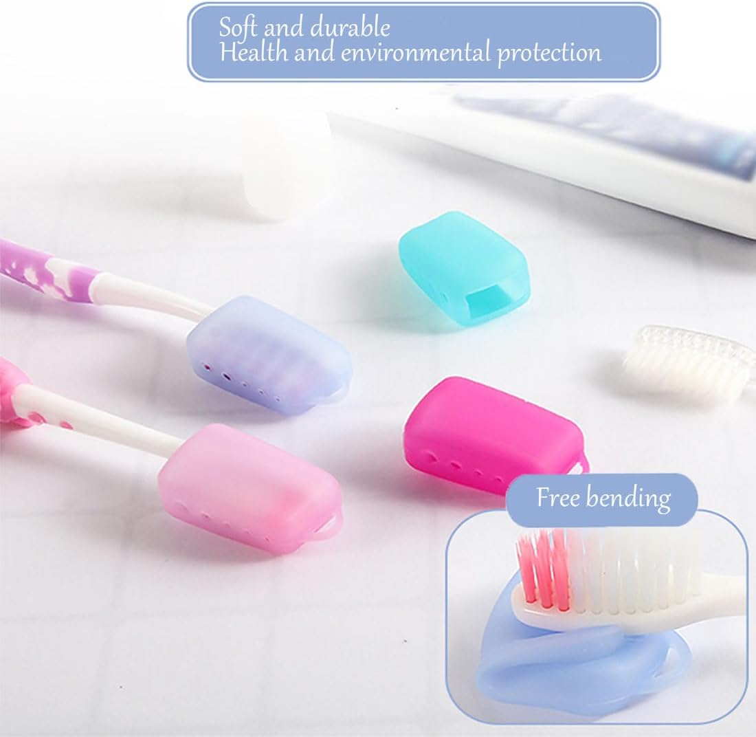 12Pcs Silicone Toothbrush Head Cover, Small and Portable, Ideal for Protecting Oral Hygiene and Toothbrush Life image number 3
