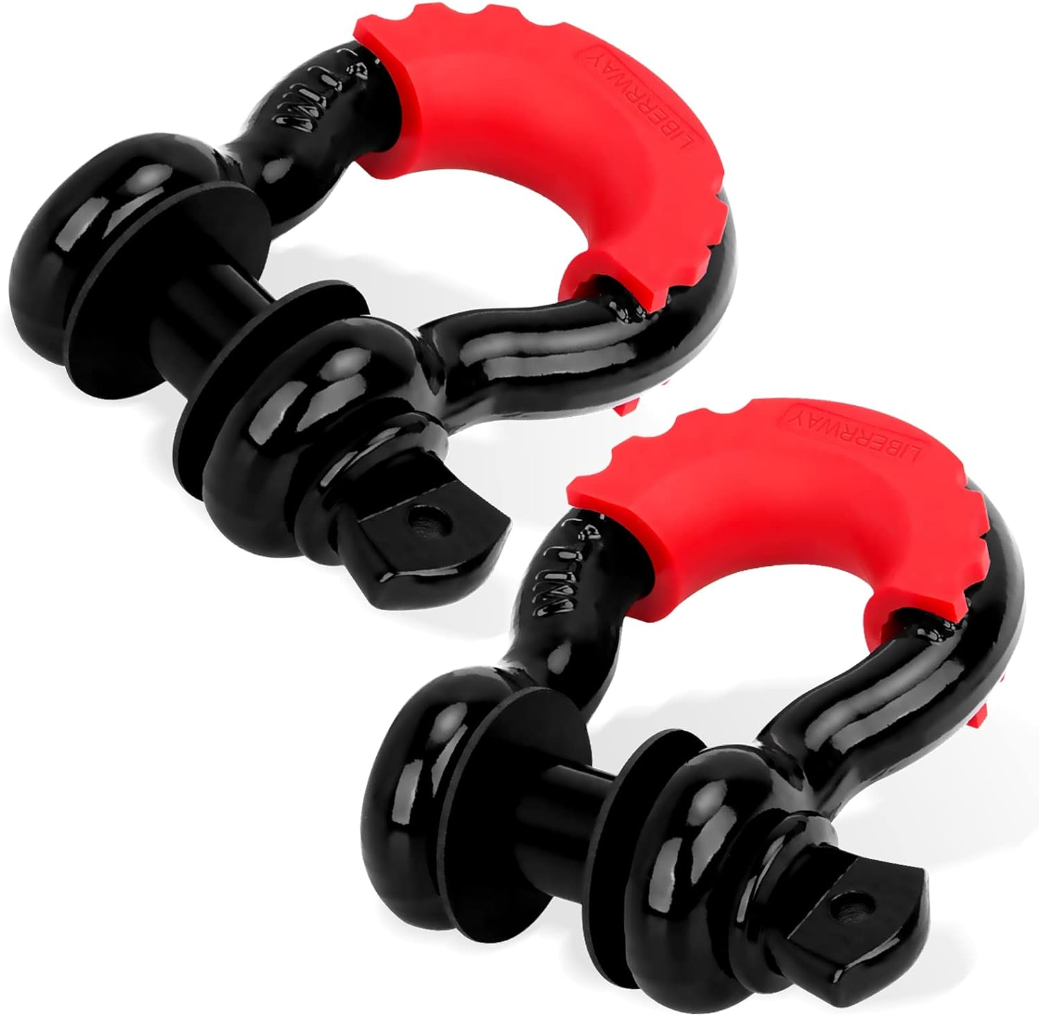 LIBERRWAY Shackles 3/4" (2 Pack) D Ring Shackle Rugged off Road Shackles 28.5 Ton (57,000 Lbs) Maximum Break Strength with 7/8'' Pin Heavy Duty D Ring for Vehicle Recovery, Orange