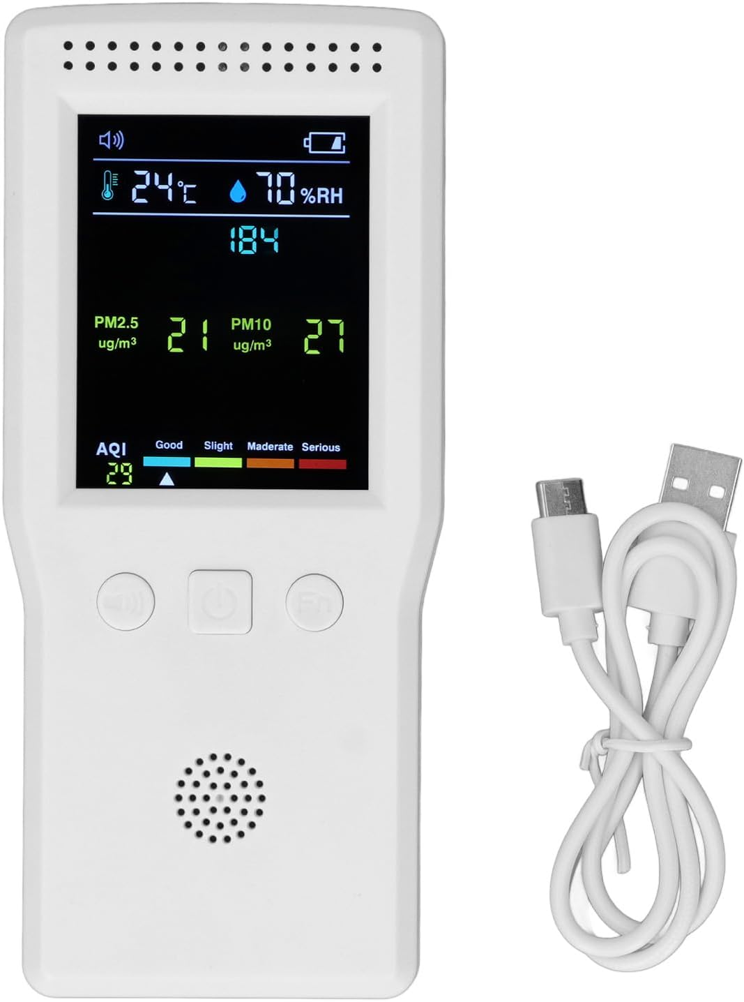 CO2 Detector, Air Quality Tester PM2.5 PM10 HCHO TVOC Temperature Humidity Multifunctional CO2 Detector 5V image number 5