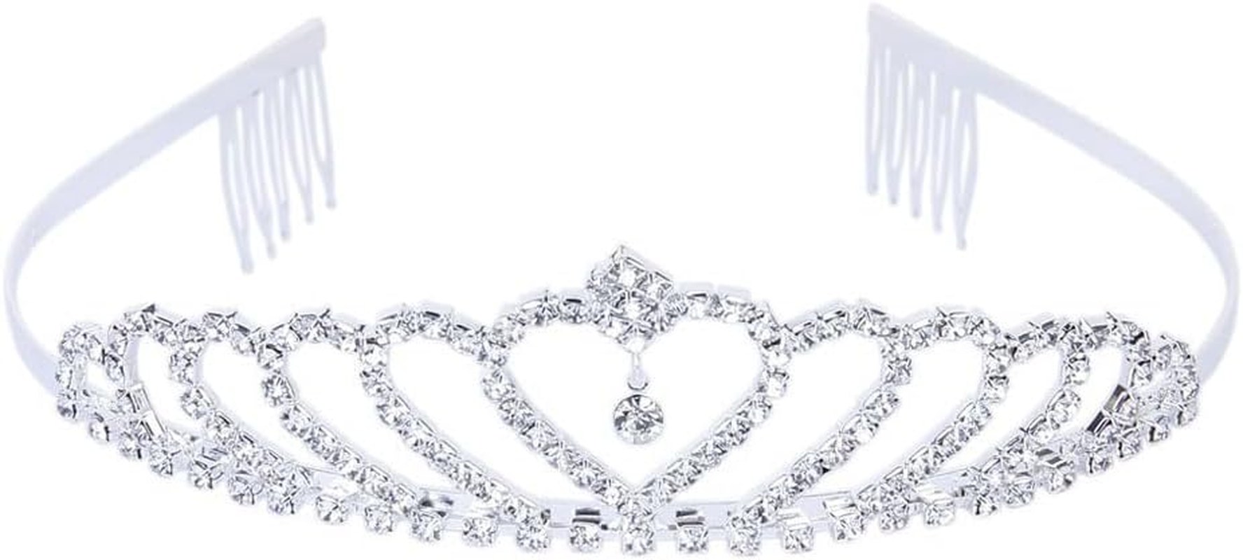 OSALADI Princess Crown Royal Bridal Crystal Tiaras Crown Jewellery Rhinestone Crown Headband Bride Princess for Women Birthday Silver image number 4