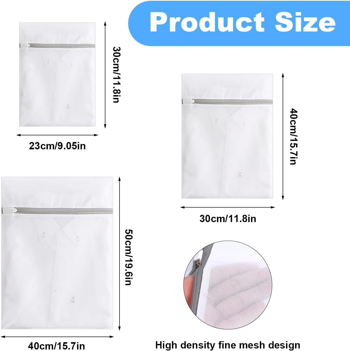 Travel Essentials - Premium Mesh Laundry Bags with Sturdy Zipper for Delicates, Durable Washing Machine Bags, 2 Large, 2 Medium, 2 Small - Protect Bras, Lingerie & Delicate Fabrics(6 Pack) image number 4