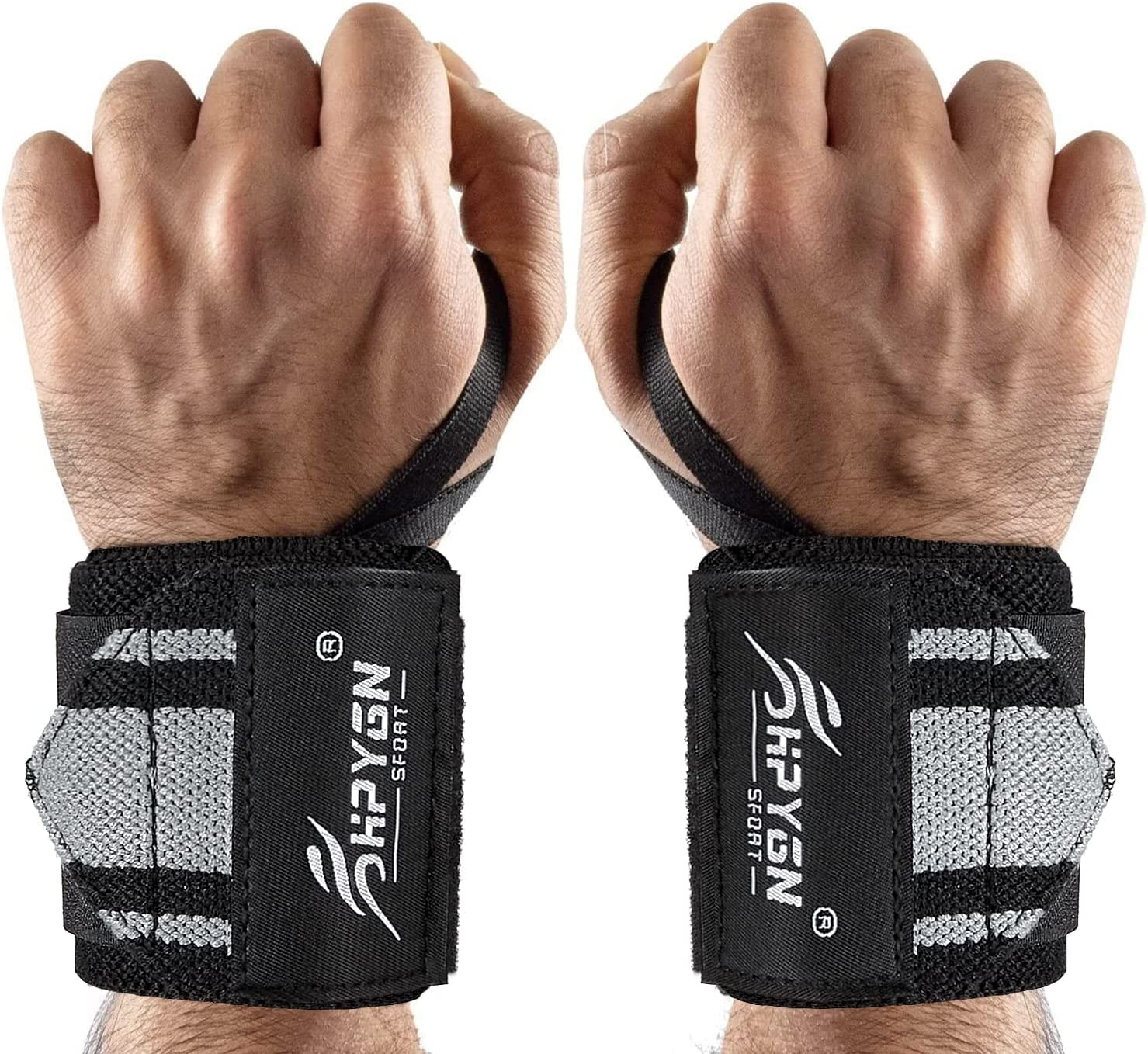 Wrist Wraps, Wrist Support for Weightlifting, Powerlifting, Strength Training, Benching, Bodybuilding, Crossfit, Thumb Loops with Adjustable Straps, Workout Wrist Strap for Men and Women image number 1