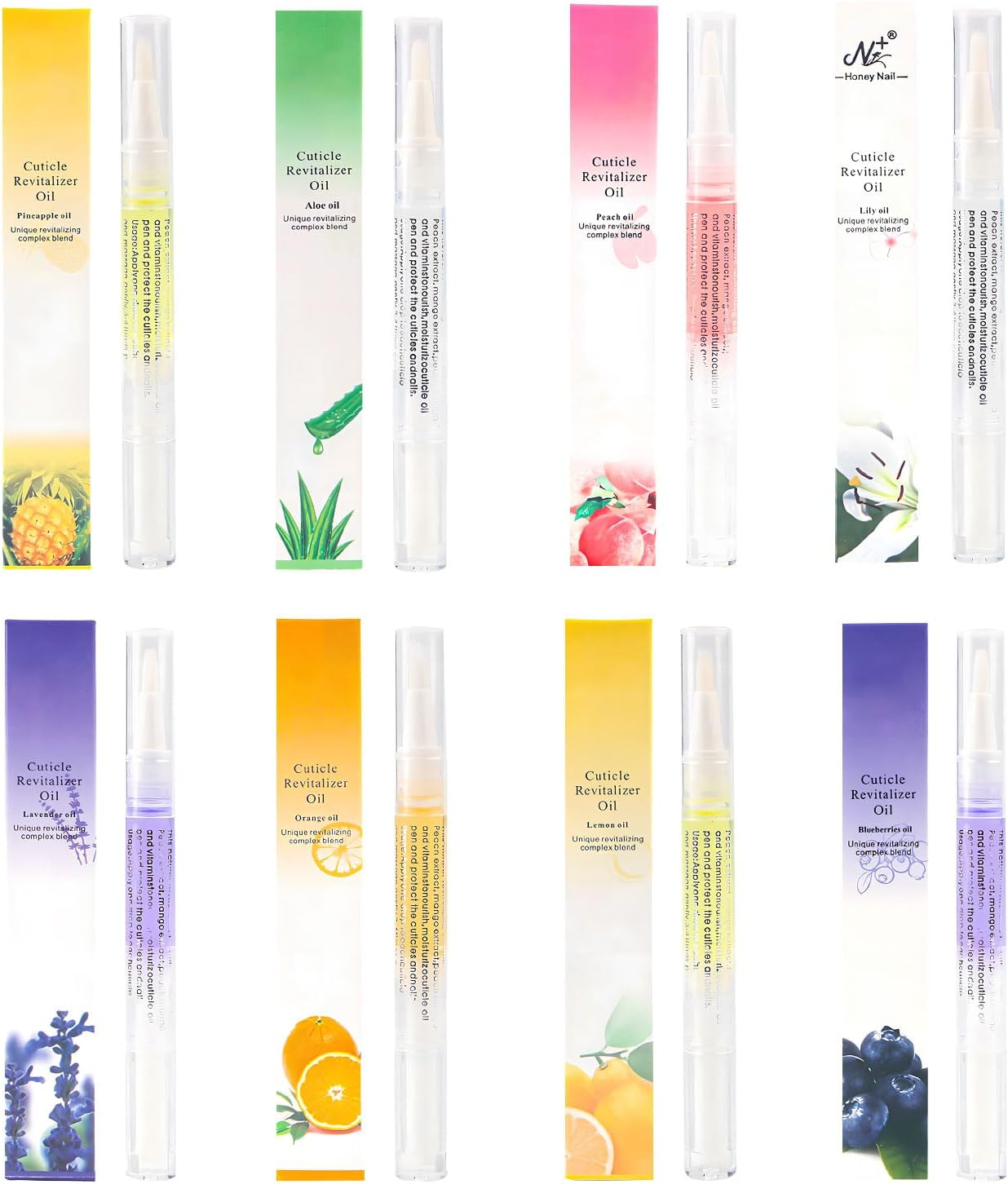 8 Pcs Nail Oil Pen, Deep Nourishment Cuticle Oil, Keratin Layer Oil Pen Set, Nail Growth Essence, Deburring and Dead Skin for Repairing Cracks, Dry and Nourishing Pen image number 2