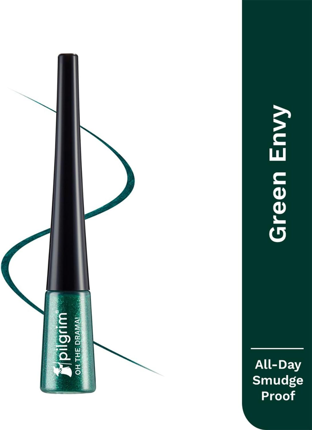 Pilgrim Green Envy Metallic Eyeliner Cream Long Lasting & Smudge Proof Enriched with Argan Oil image number 4