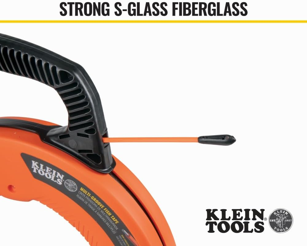 Klein Tools A-56382 Multi-Groove Fiberglass Fish Tape with Nylon Tip, 50-Foot image number 6