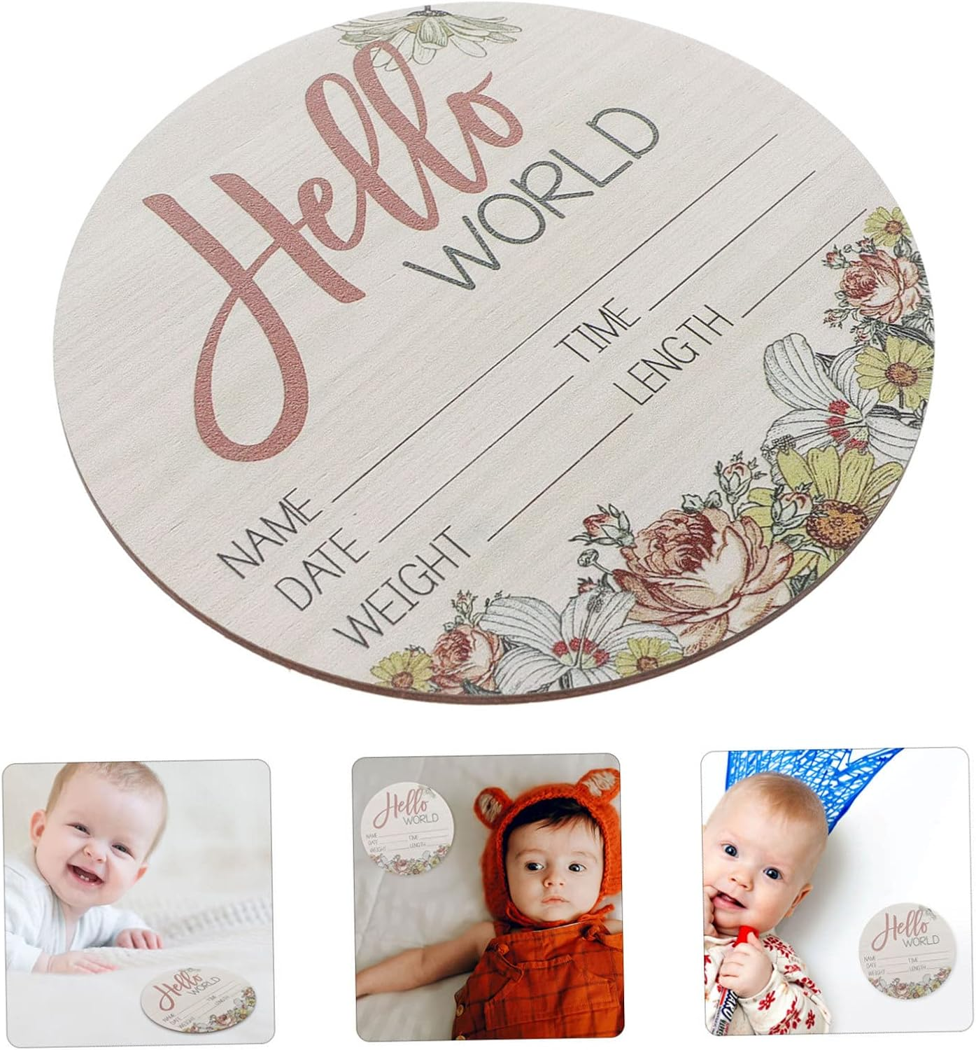 Wooden Birth Announcement Sign Baby Name Sign for Hospital Nursery Photo Prop
