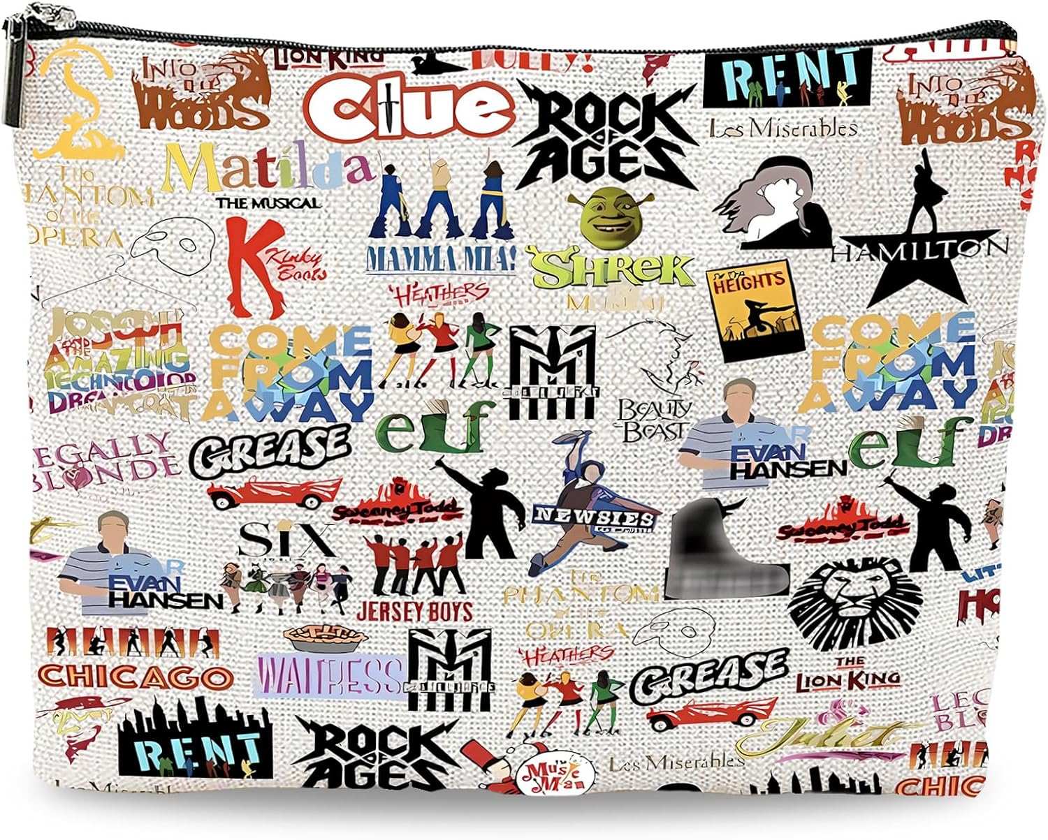Broadway Makeup Bag Musical Theatre Gifts, Double-Sided Printing Waterproof Musical Zipper Pouch Cosmetic Bag for Women, Drama Teacher Gifts for Theatre Fans image number 4