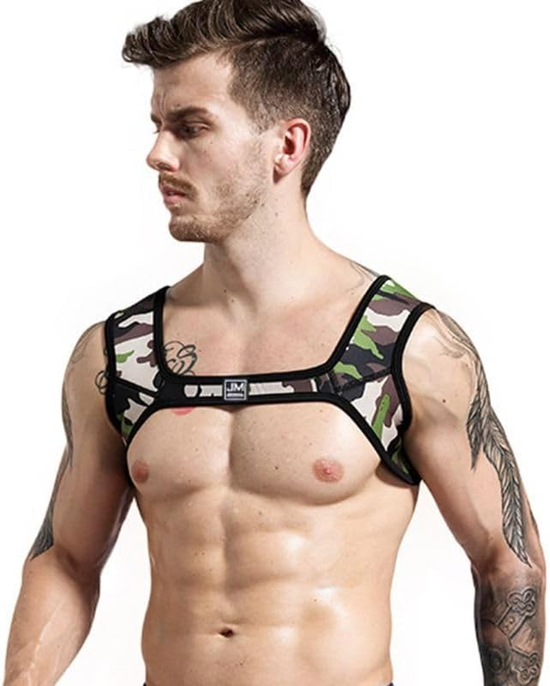 JOCKMAIL Men'S Harness Belt Elastic Shoulder Strap Mens Neoprene Harness Mens Crop Top Chest Muscle Harness