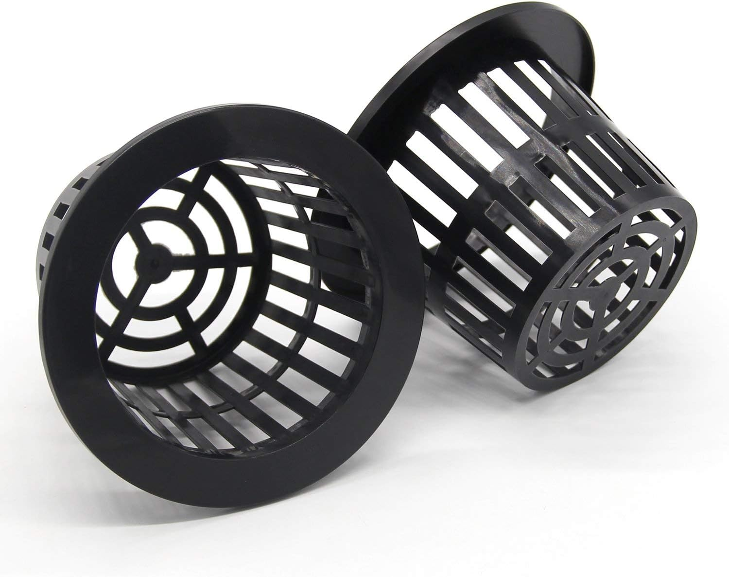 Coolrunner 25 Pack 4 Inch Garden Net Cups Pots, Plastic Plant Nursery Pots, Slotted Mesh Wide Lip round Heavy Duty Net Pot Bucket Basket for Hydroponics(Black) image number 4