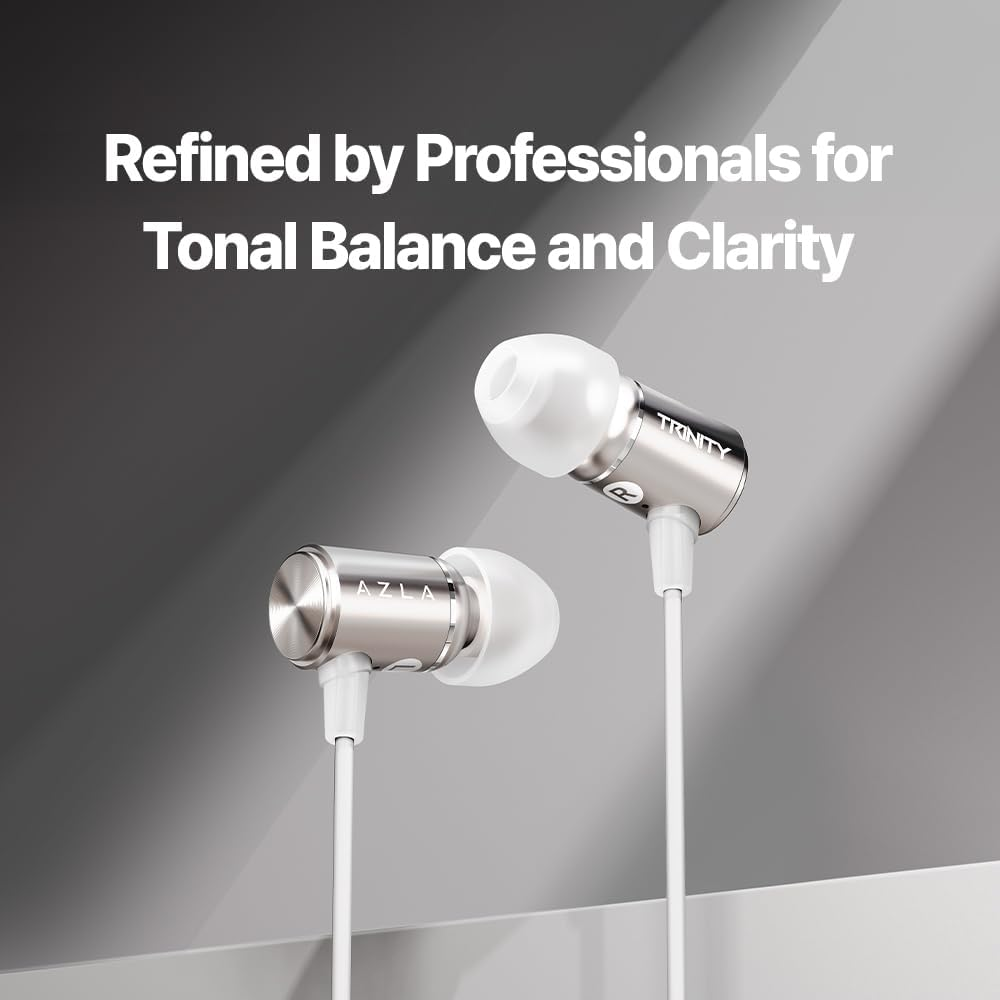 AZLA Trinity USB-C Wired Earphones with Mic & DAC &ndash; High-Resolution Sound, 8Mm Dynamic Driver | USB C Headphones for Iphone 16, Samsung Galaxy, Android Phones | Wired Earbuds with Mic (1, Gold)