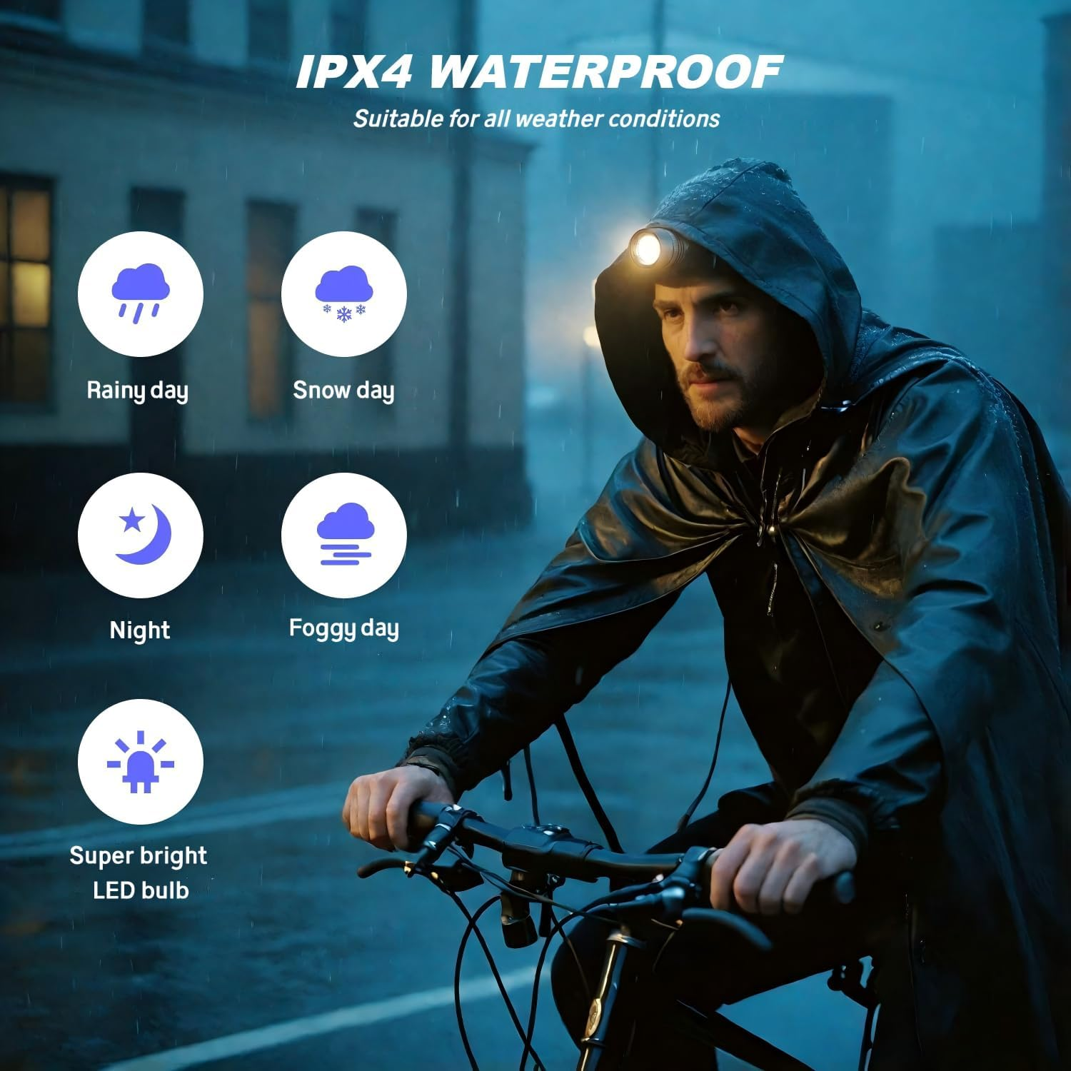 Rechargeable Headlamp 3600Mah, 6 Lighting Modes, Adjustable Focus, IPX4 Miner'S Light, Angle-Adjustable Miner'S Light, LED Forehead Lamp