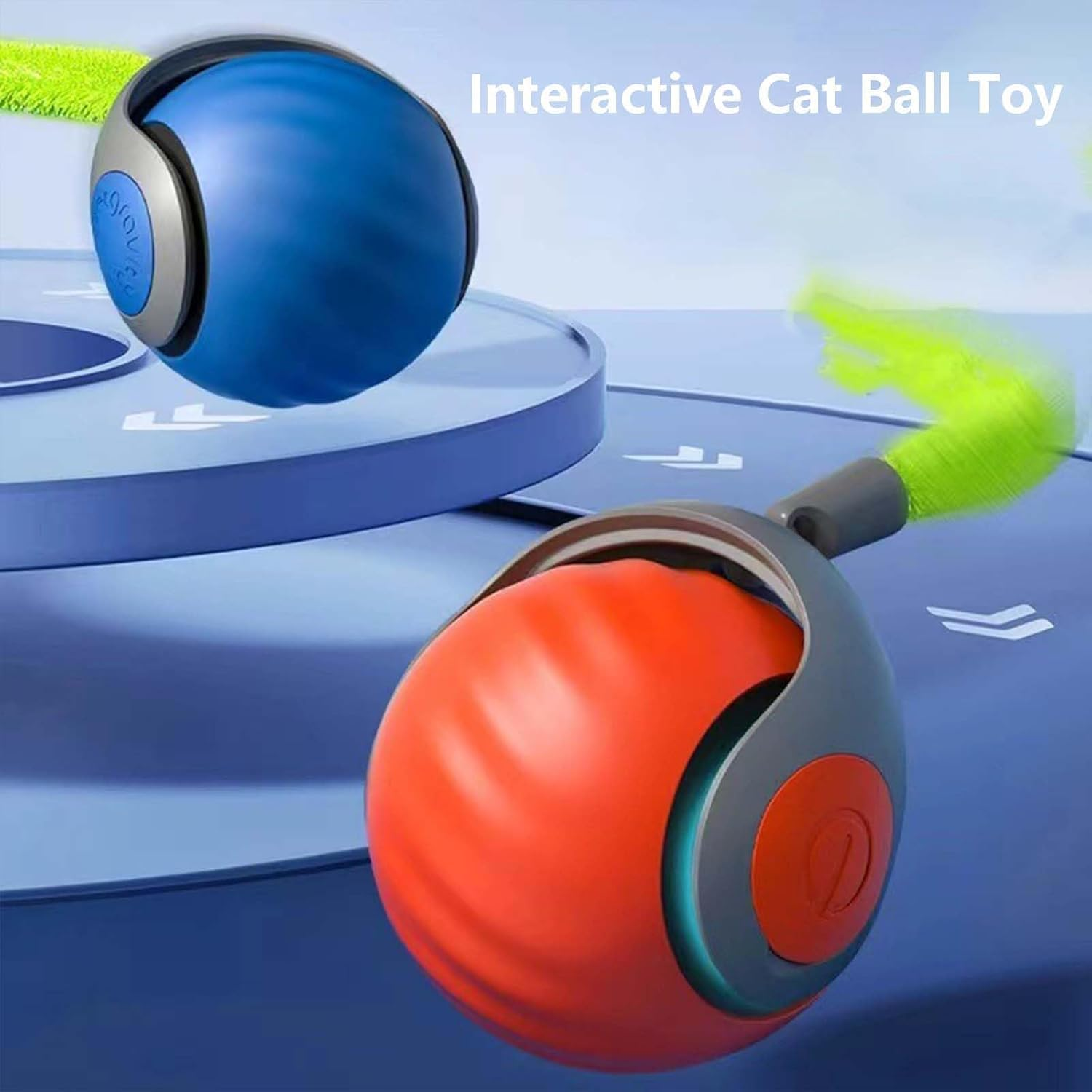 Speedy Tail 2.0, New Cat Ball Toy with Tail, Cat Toys for Indoor Cats, USB Rechargeable Smart, Two Speed Adjustment, Designed for Endless Fun for Your Cat Friend(Blue) image number 1