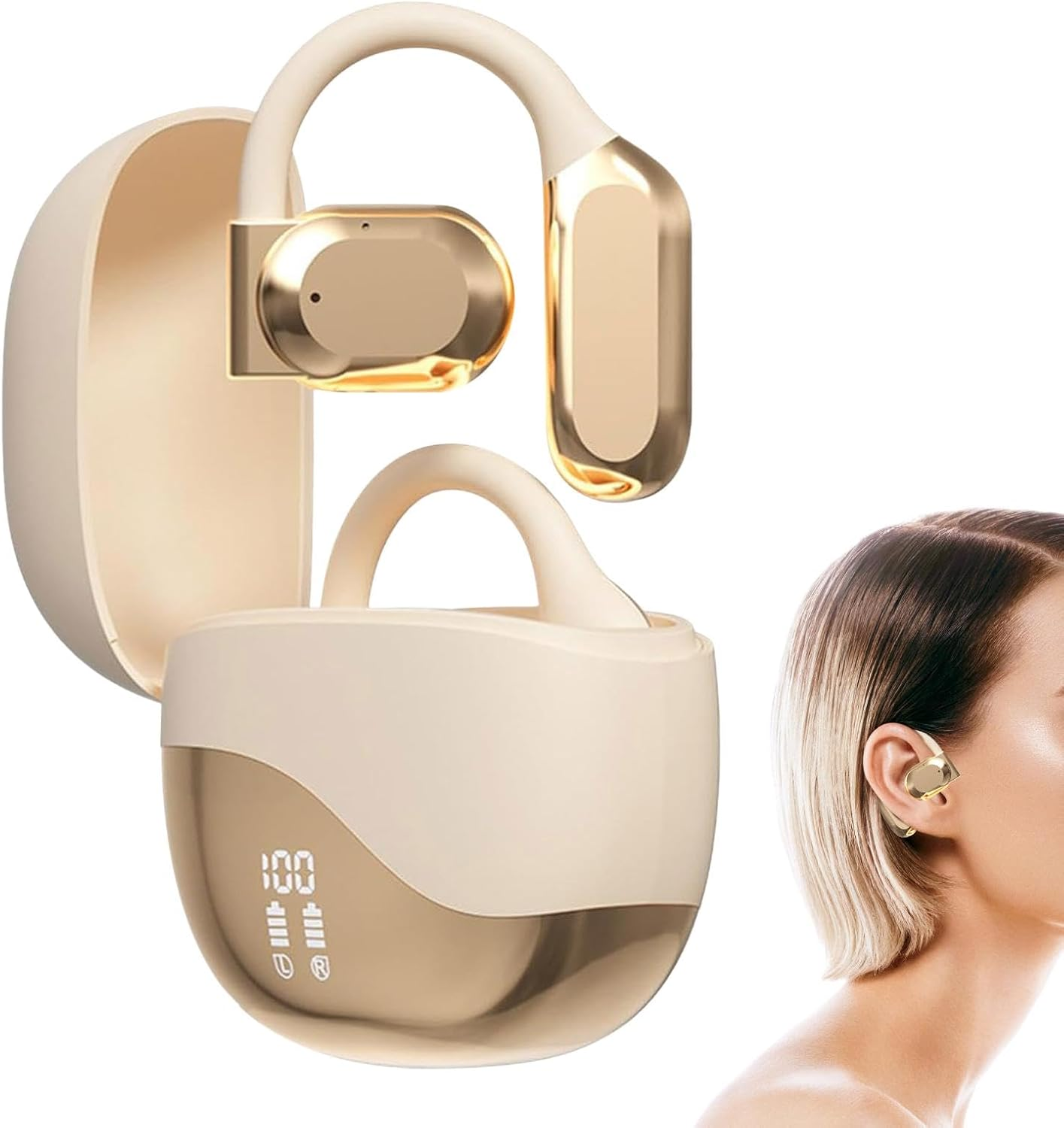 Ai Translating Ear Buds - Real Time Ai Language Translating Headphones,Instant Voice Translation 144 Languages Play Music Over-Ear for Business Learning