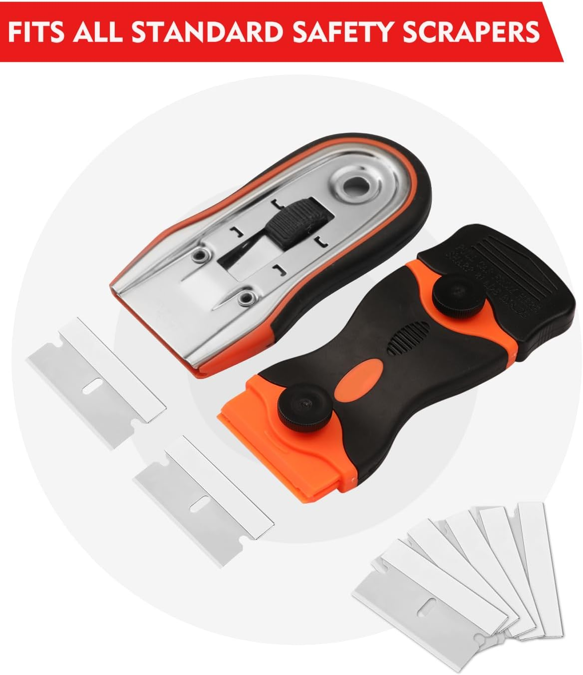 WORKPRO 100-Pack Single Razor Edge Blades, Industrial Scraper Razor Blades, High Carbon Steel One Edge Razor Blades image number 2