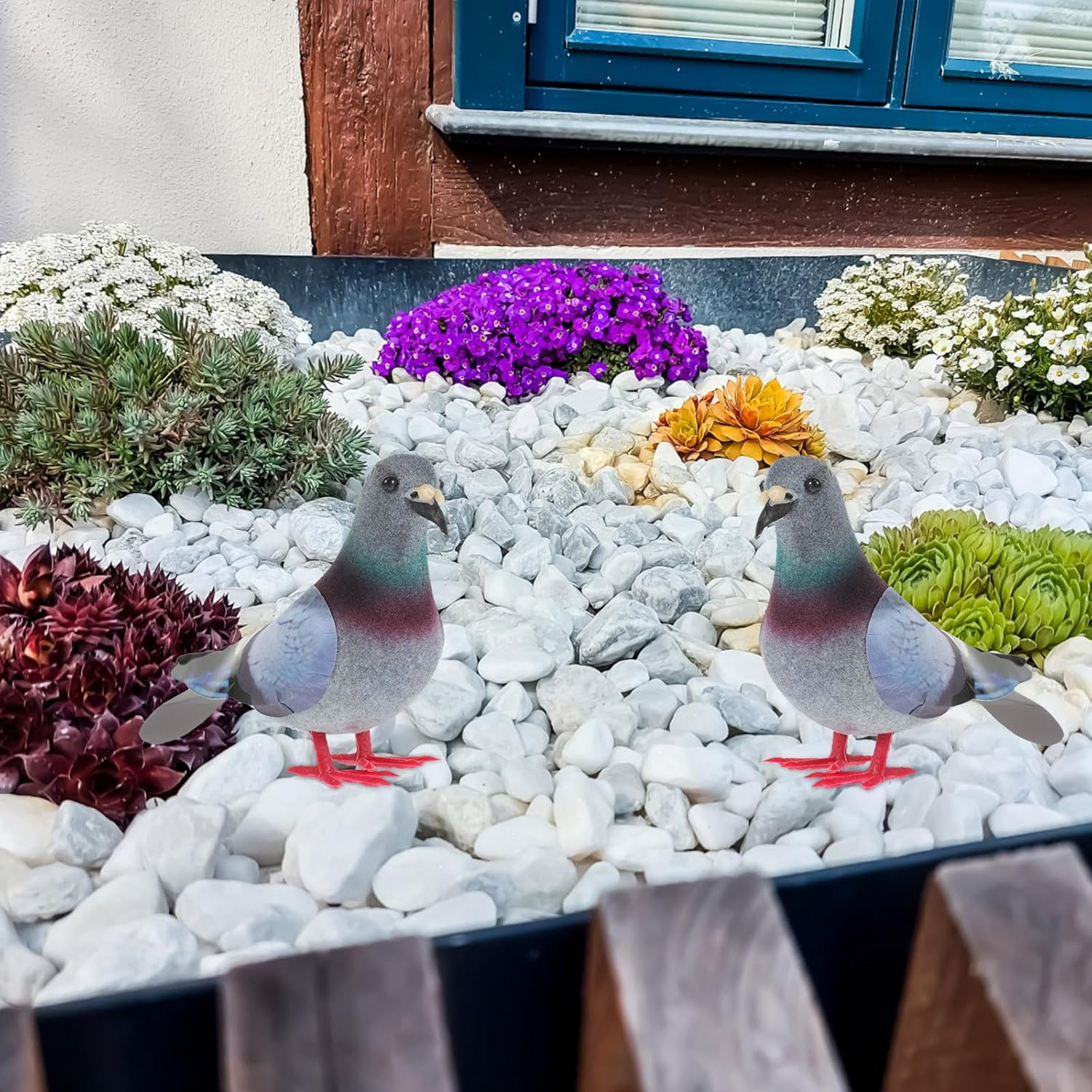 YARNOW 2Pcs Simulation Foam Pigeon Model, Fake Pigeon Artificial Animal Model Bird Statue for Lawn Garden Decoration image number 1
