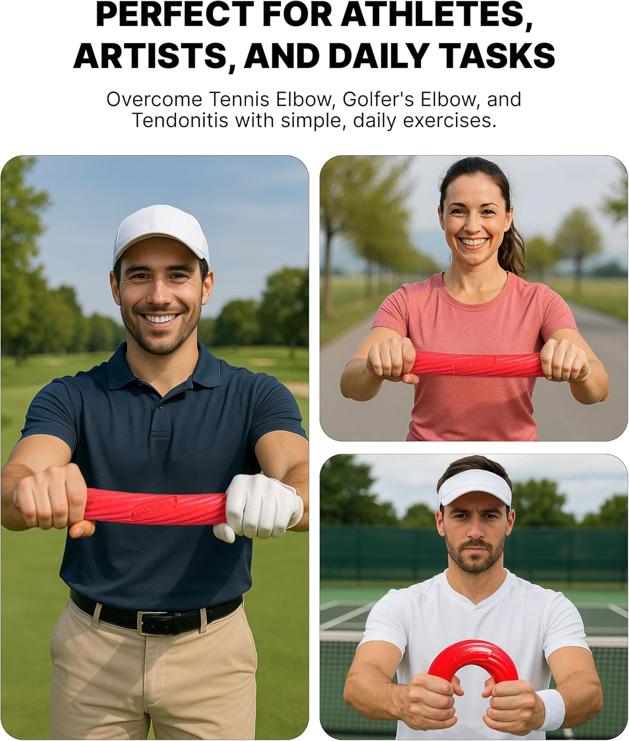 Dmoose Resistance Bar for Physical Therapy, Flexbar for Tennis Elbow, Wrist Strengthener to Improve Hand Grip for Golfers, Rehab, Tendonitis Pain, Injury Recovery Massager, Rehabilitation Equipment - Blue image number 3