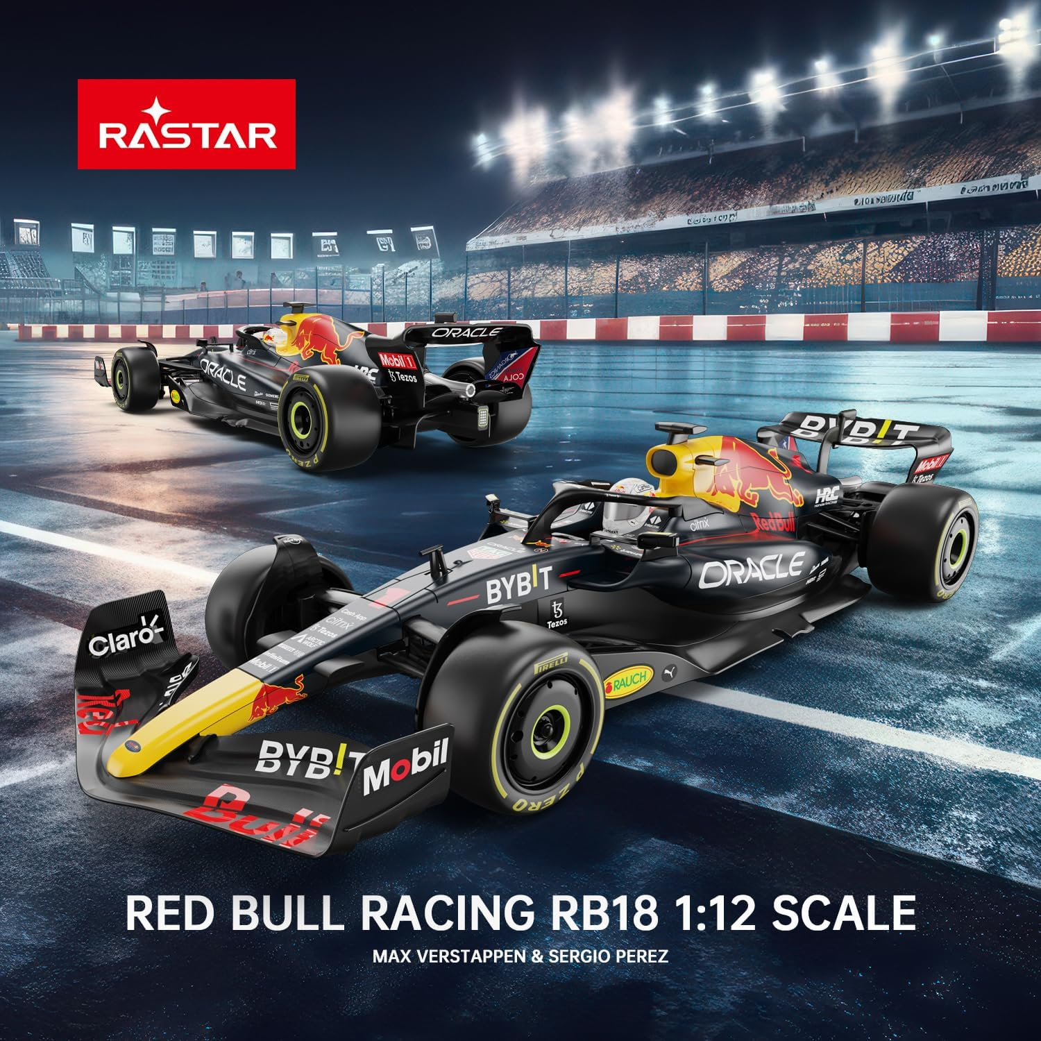 Rastar 1/12 F1 Red Bull Car, Oracle Red Bull Racing F1 RB18 Remote Control Car Model, New 2022 Red Bull Racing Formula 1 Max Verstappen, 2.4G image number 5