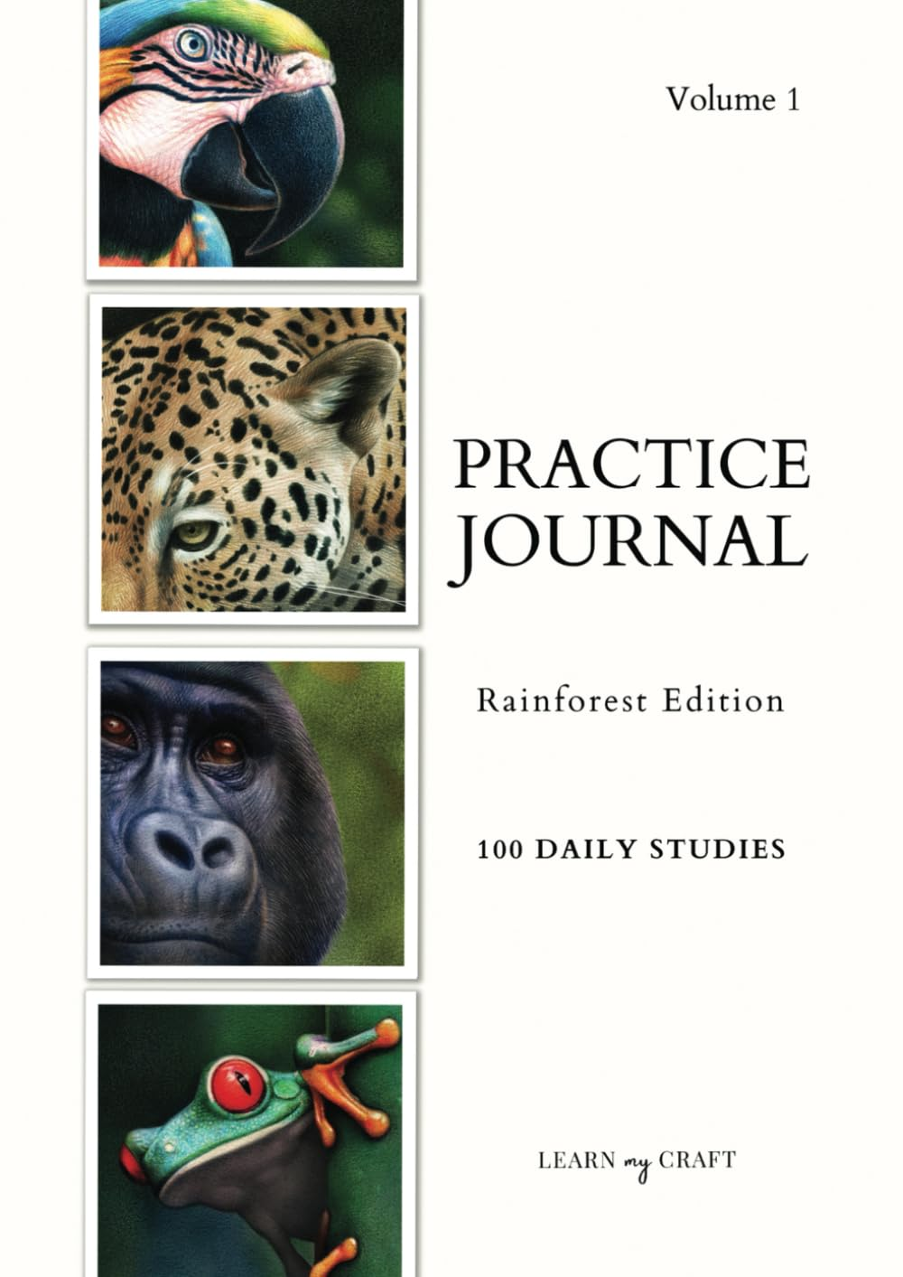 Art Practice Journal: Rainforest Edition 100 Reference Images for Bite-Sized Daily Practice, Wildlife Artist, Animal Art, Colored Pencil, Pastel, Watercolor, Acrylic, A4, Volume 1 image number 1