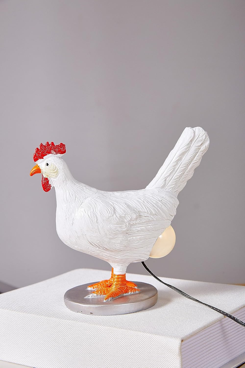 Boolai Chicken Egg Lamp,3D Chicken Table Lamp,Lifelike LED Egg Lamp,Resin Chicken Egg Night Light with USB (Chicken Egg Lamp) image number 5