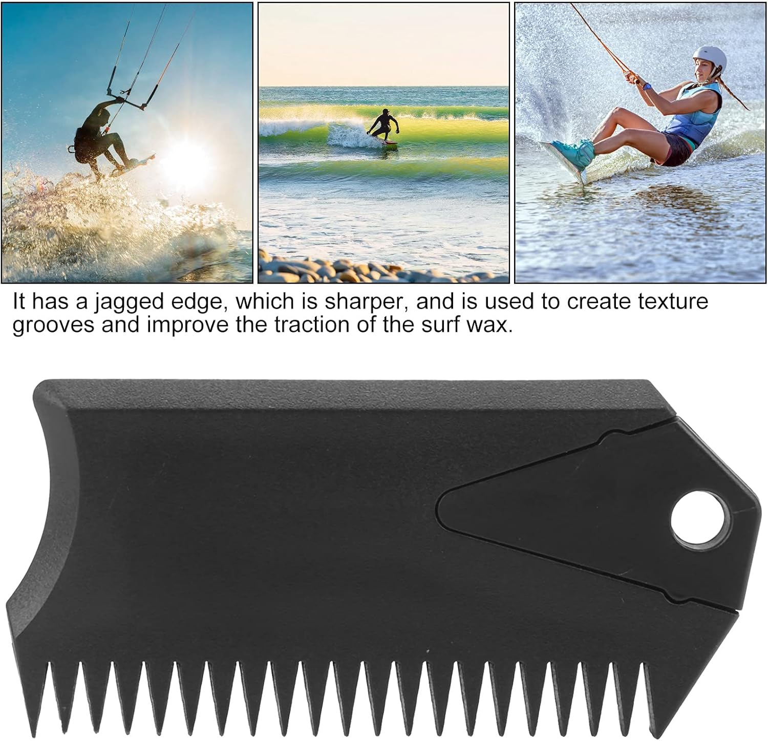 SUP Surf Board Wax Comb, Surfboard Wax Comb 8X4X1Cm Strong Plastic Light Weight Practical for Removing or Applying Wax for Surfing Surfboards image number 1