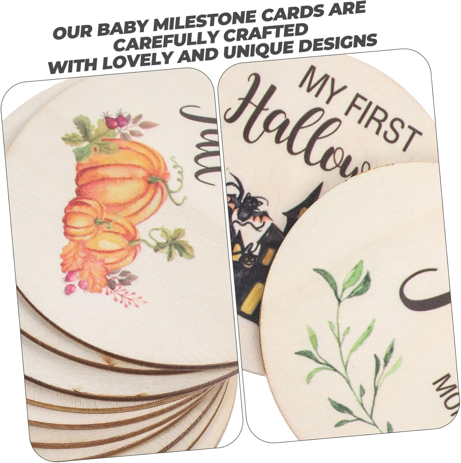 10Pcs Cards Double-Sided round Growth Discs for Newborn Photography Keepsakes for Monthly and Social Media Sharing image number 3