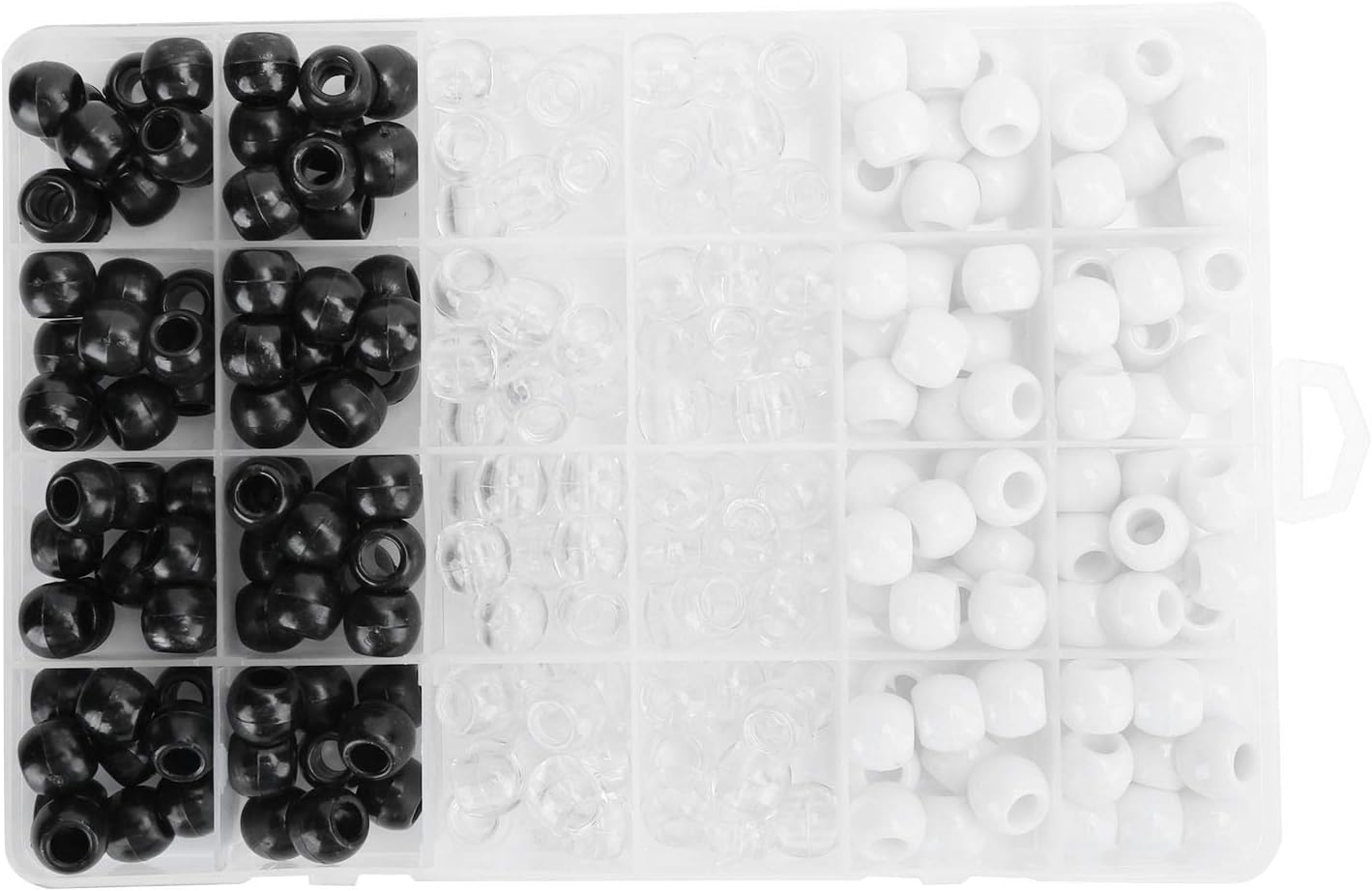 Dreadlock Bead Set Delicate Durable Hair BRAIDING Ring Decoration Supplies for Daily Life Office Parties Black White Transparent