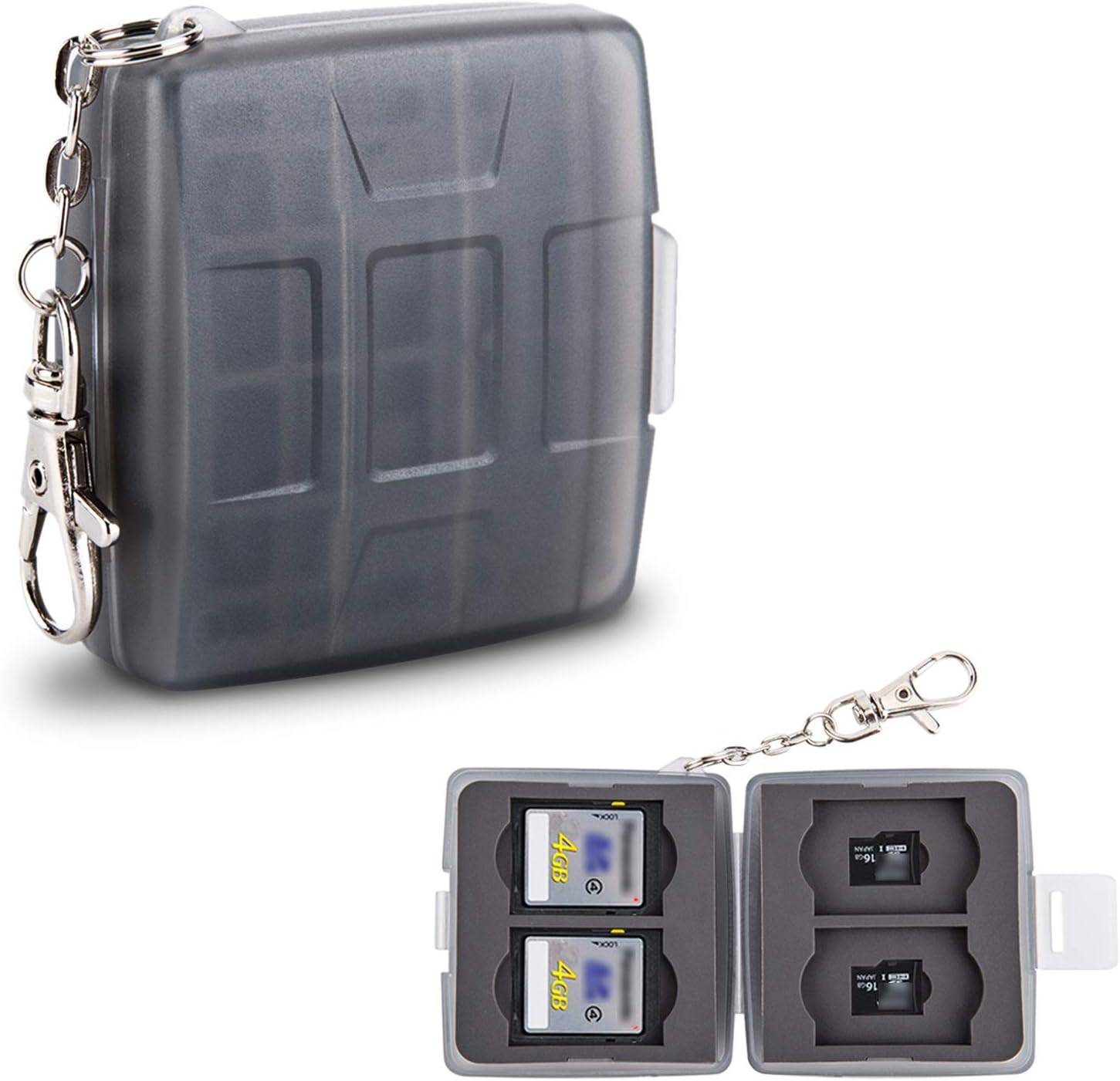 Micro SD Case SD Card Holder Case, Memory Card Case Storage for 4 SDHC SDXC Cards and 4 TF MSD Cards, Anti-Dust Crush Resistance