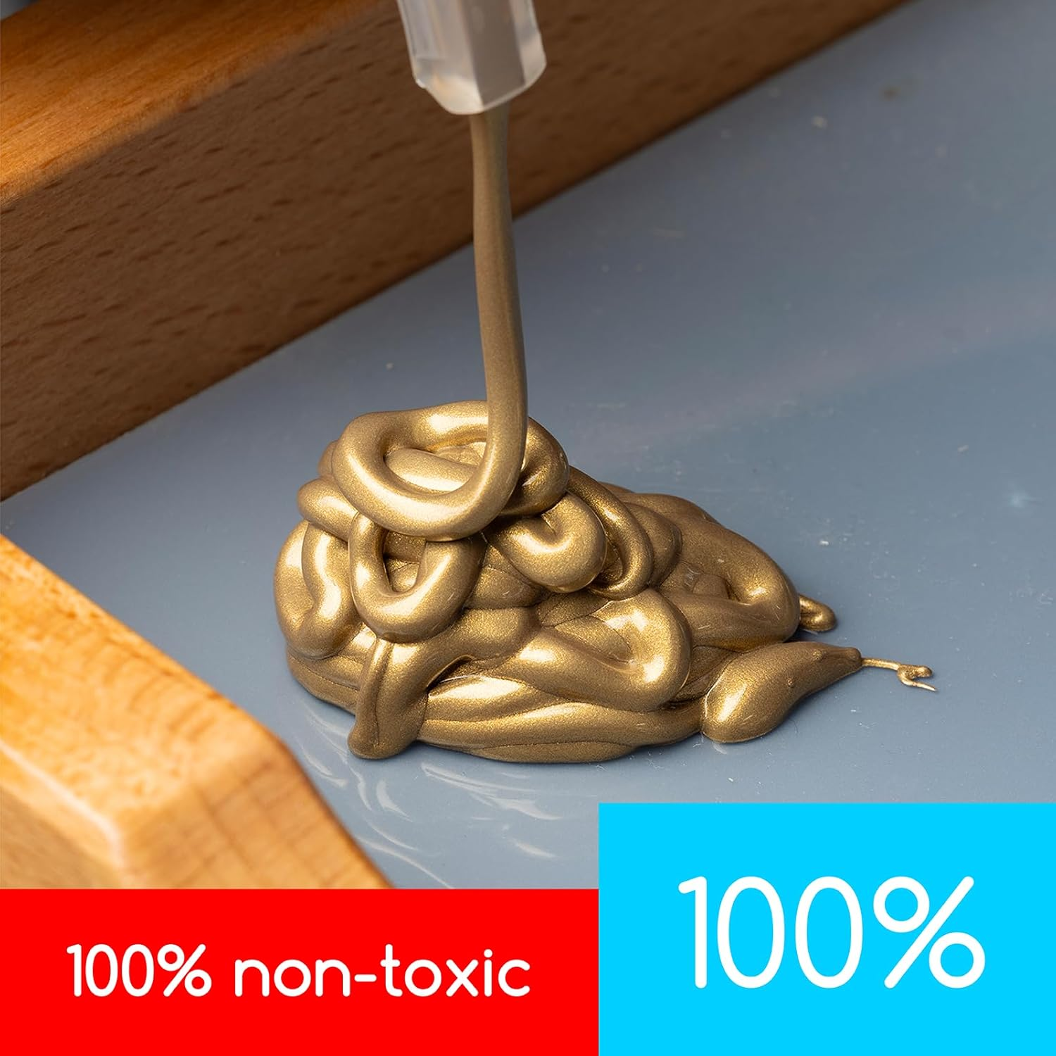 MEEDEN Metallic Gold Acrylic Paint: 1 L /33.8 Oz Liquid Paint with Pump Lid - Gold Art Paints for Canvas, Crafts, Studio, School, Wall & Poured Paintings image number 2