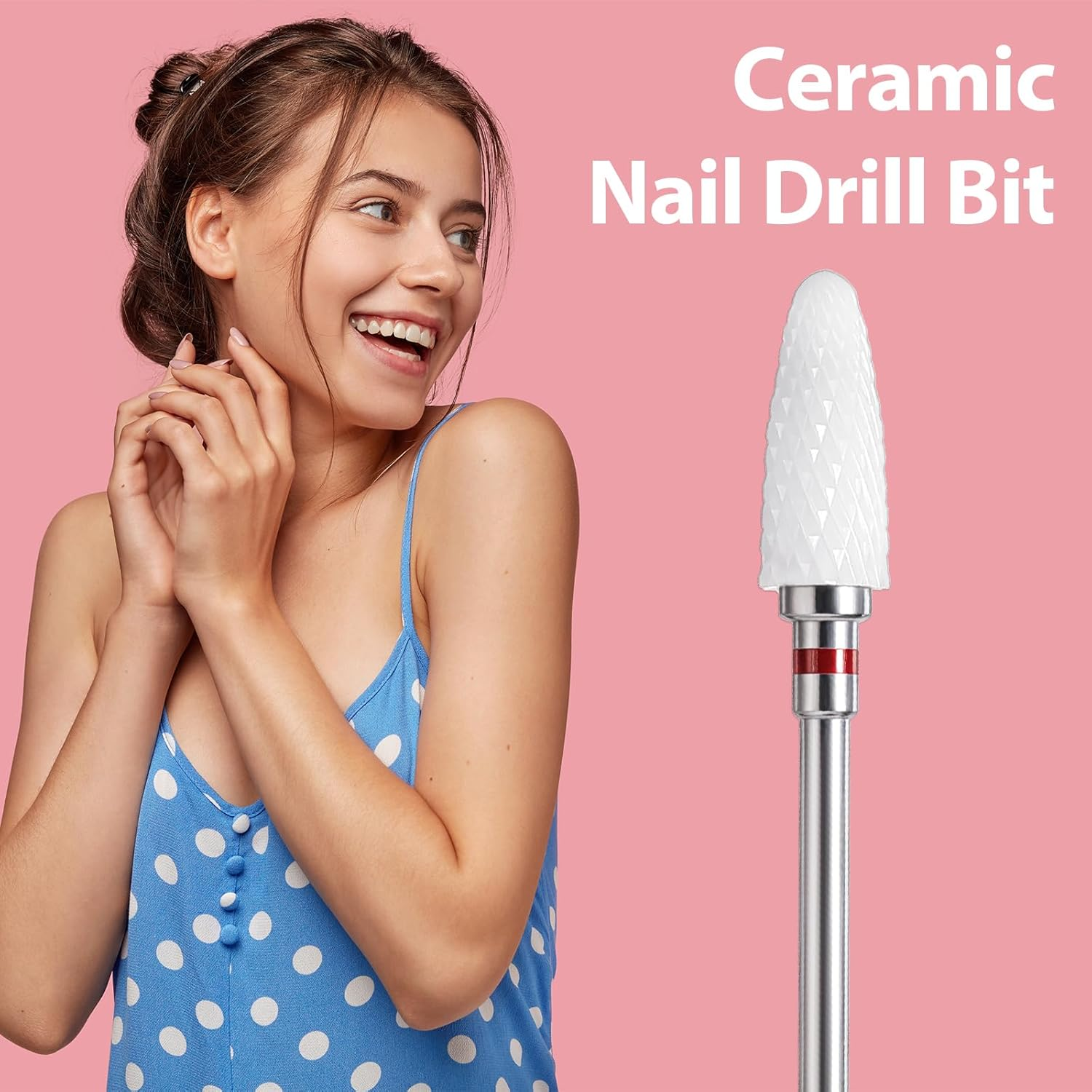 Heclia Set of 3 Nail Drill Bits Cutter Bit for Gel Nails Ceramic Nail Drill Set in Corn Shape 3/32 Inch Carbide Removal Tool Tungsten Professional Cone Nail File Quick Cuticle Cleaner image number 2