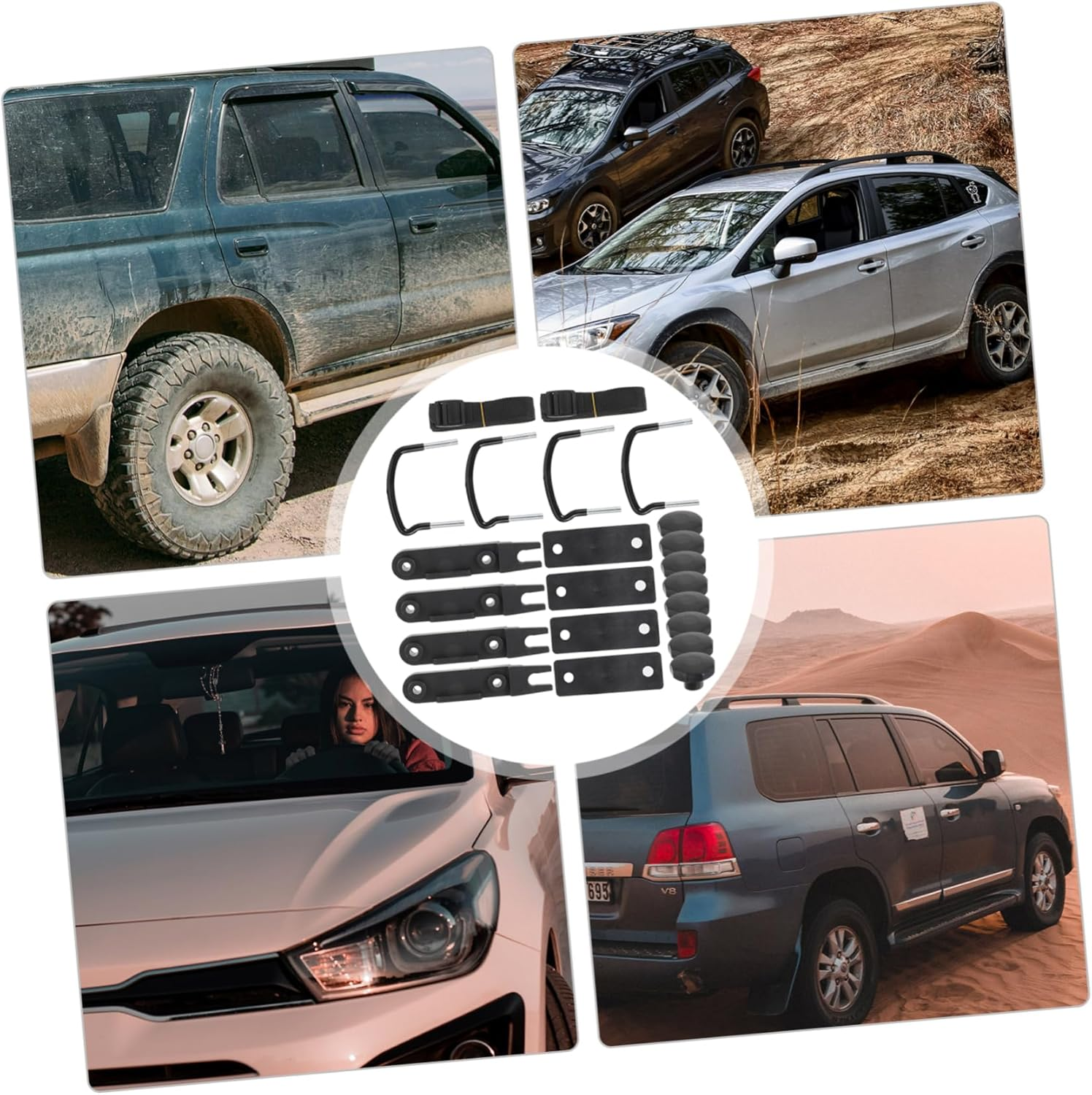 Universal Roof Box Clamps and Roof Rack Clamps Car Mounting Fitting for Cargo Carrier Rack Bolt Accessory Increases Friction for Secure Van and Car Rooftop Cargo Installation image number 4