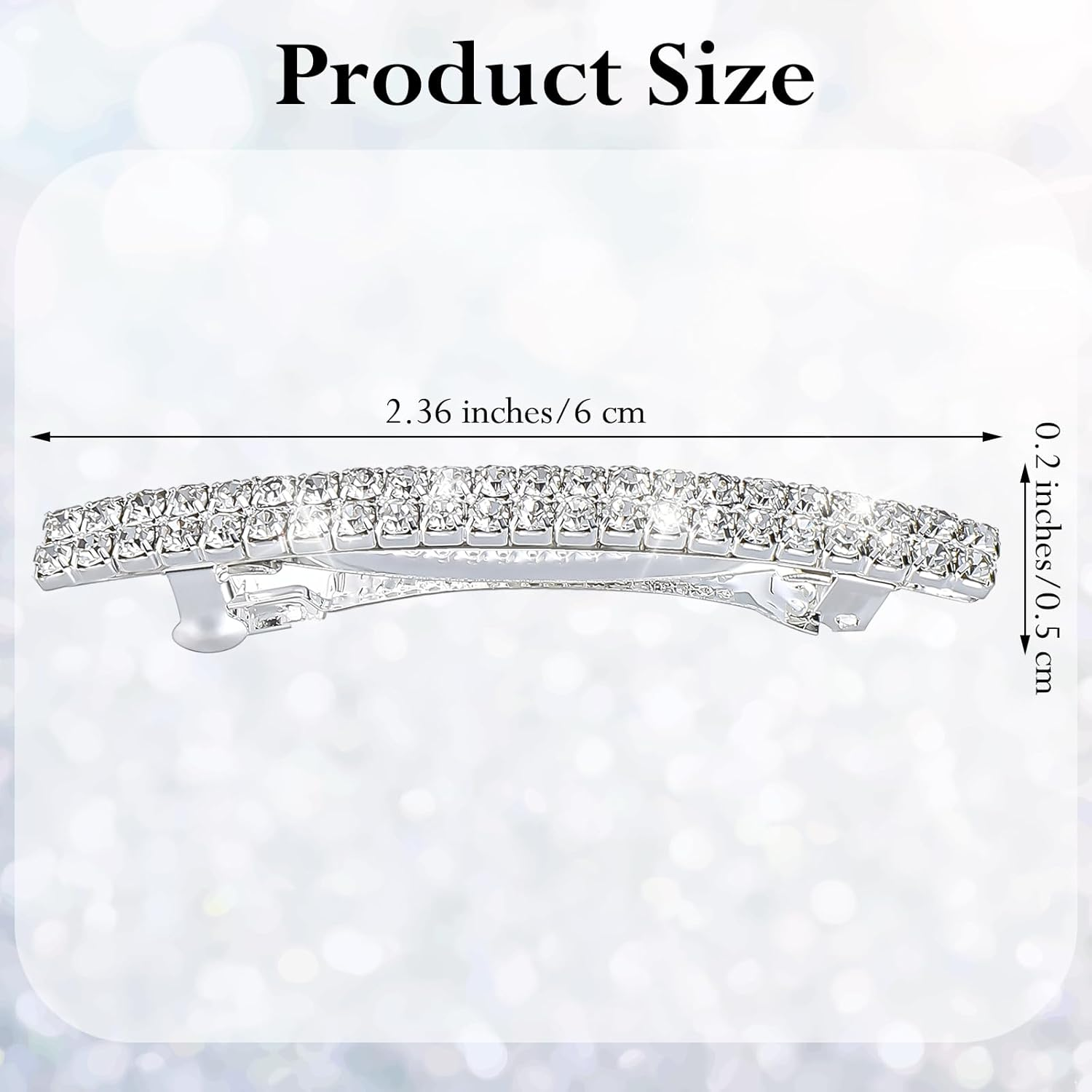 Xinjoduz 4 PCS Small Sparkly Rhinestone Hair Clips, Silver Crystal Ponytail Holder Side Clips Bling Metal Spring Hair Barrettes for Women Girls Bridal Wedding Engagement Prom Valentines image number 6