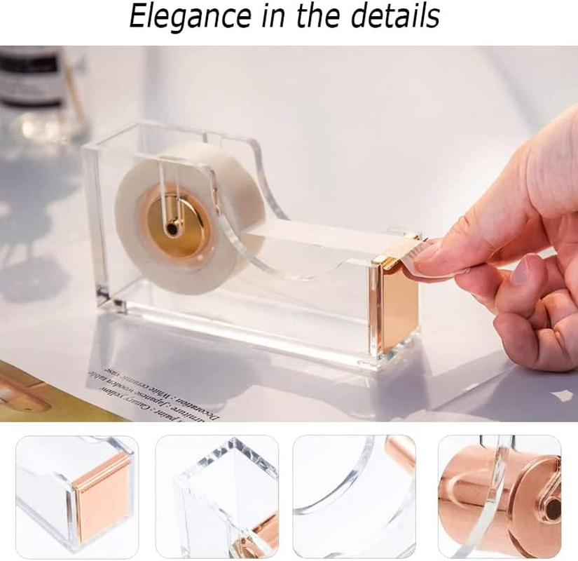 Famassi Rose Gold Office Supplies and Accessories, Acrylic Stapler, Staple Remover, Tape Holder, Pen Ballpoint Pen, Scissor, Binder Clips, Staples, Phone Ruler, Transparent Glue 300 Notes - Silver image number 6