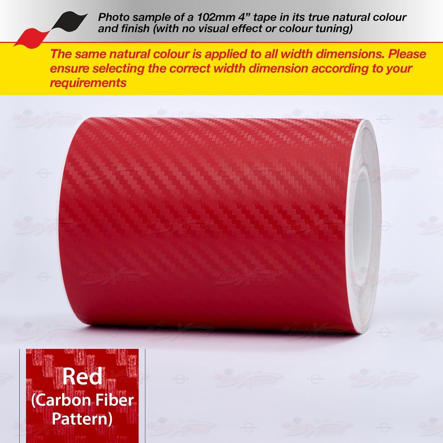 Carbon Fiber RED Self-Adhesive Vinyl Pin Stripe Roll Decal Sticker Tape 9.80M 32Ft - 12Mm | 1/2", Universally Compatible for Cars, Trucks, Vans, Motorcycles, Bikes, Arts & Crafts image number 4