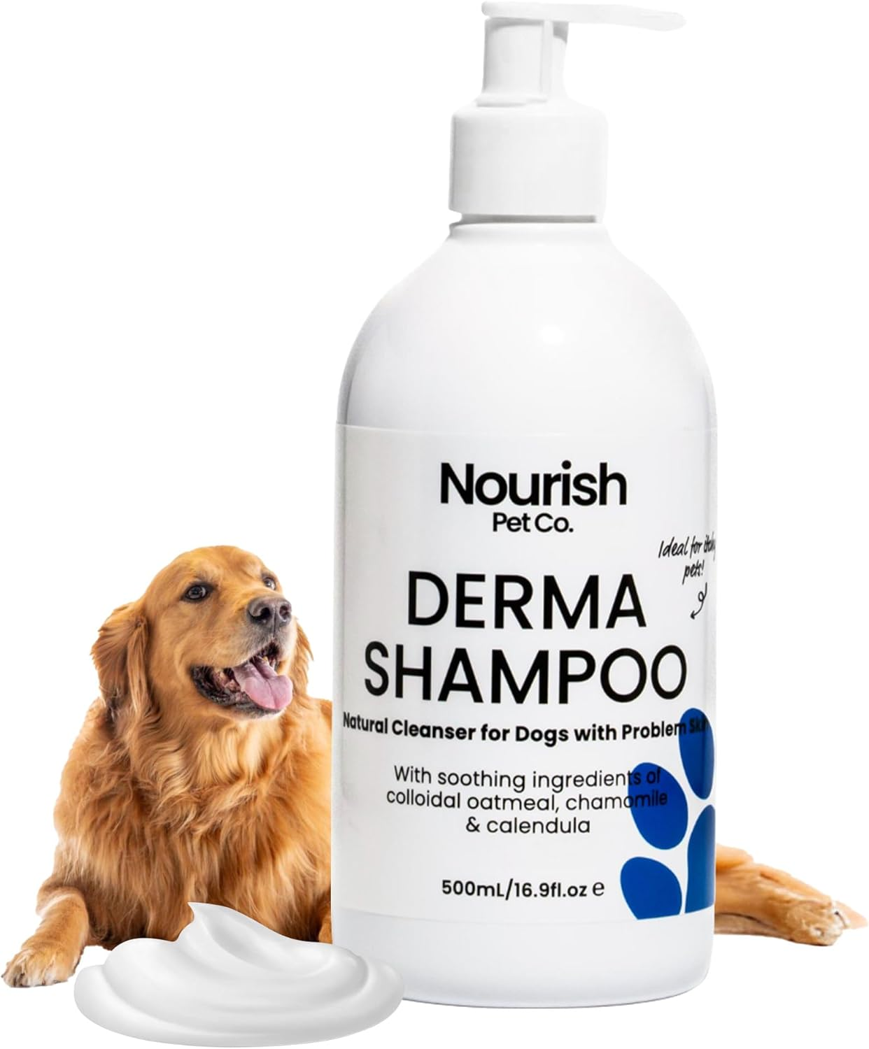 Nourish Pet Co. Derma Shampoo for Itchy Dogs - Dog Shampoo for Sensitive Skin, Hypoallergenic Gentle Cleansing Wash, Soothes Dryness & Irritation, Supports Coat Health image number 4