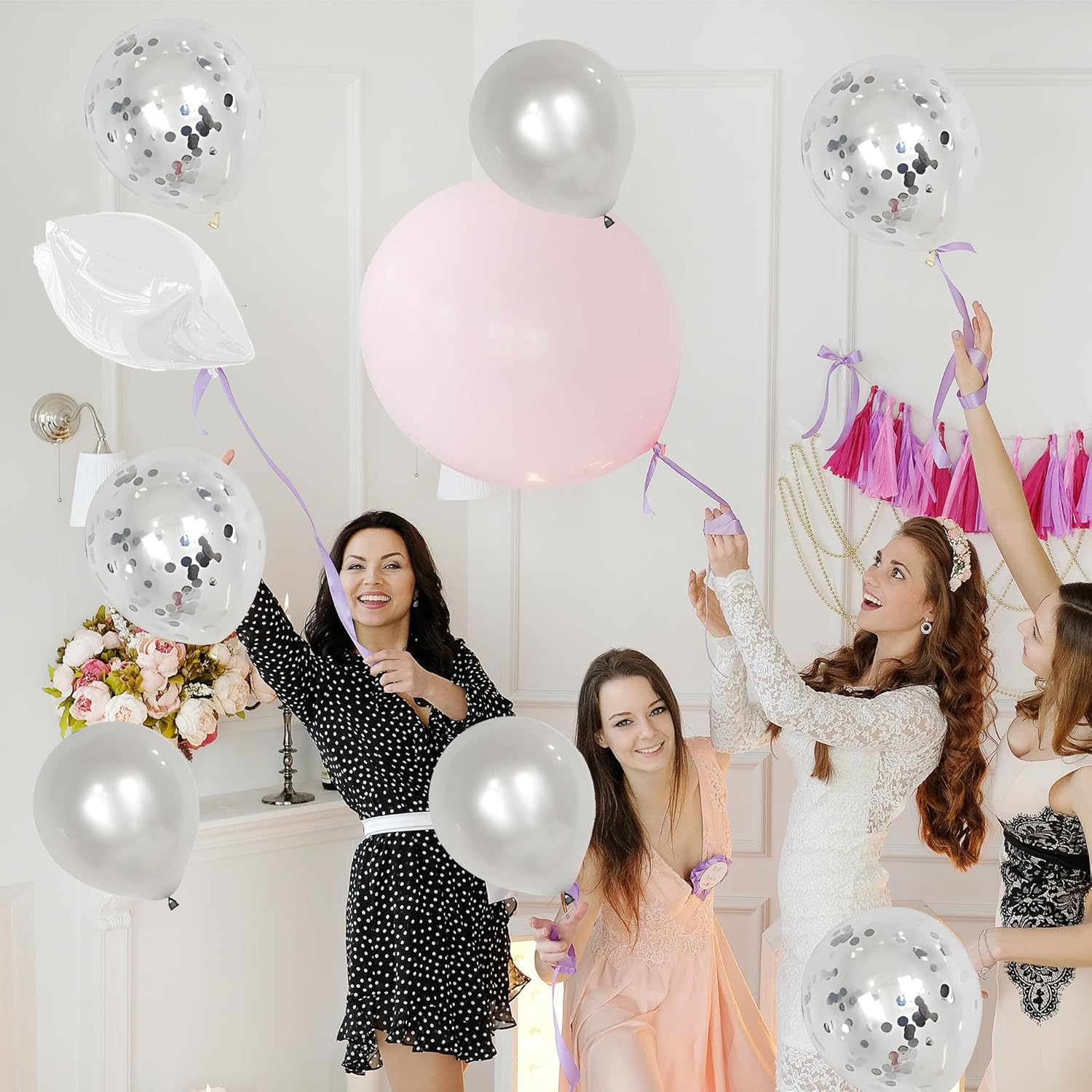 Silver Happy Birthday Balloons Banner - 16 Inch Reusable Mylar Foil Letters Sign for Kids, Adults, Boys & Girls Birthday Party Decorations - Indoor & Outdoor Gold Balloons & Happy Birthday Sign image number 3