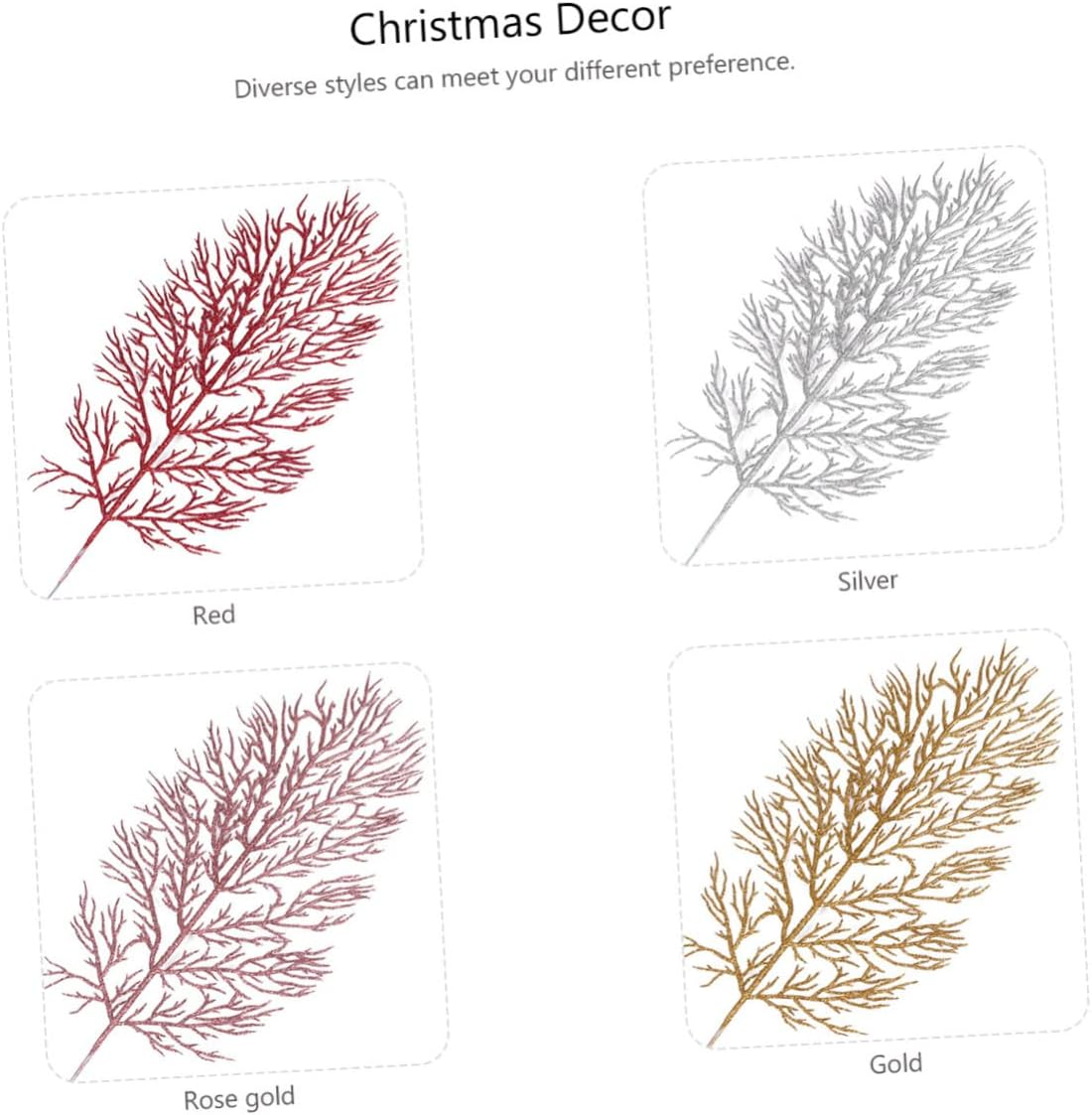 Abaodam 12Pcs Artificial Leaves for Christmas Tree Decoration Creative Imitation Photo Props Festive Atmosphere for Holiday Decor and Autumn Styling image number 4