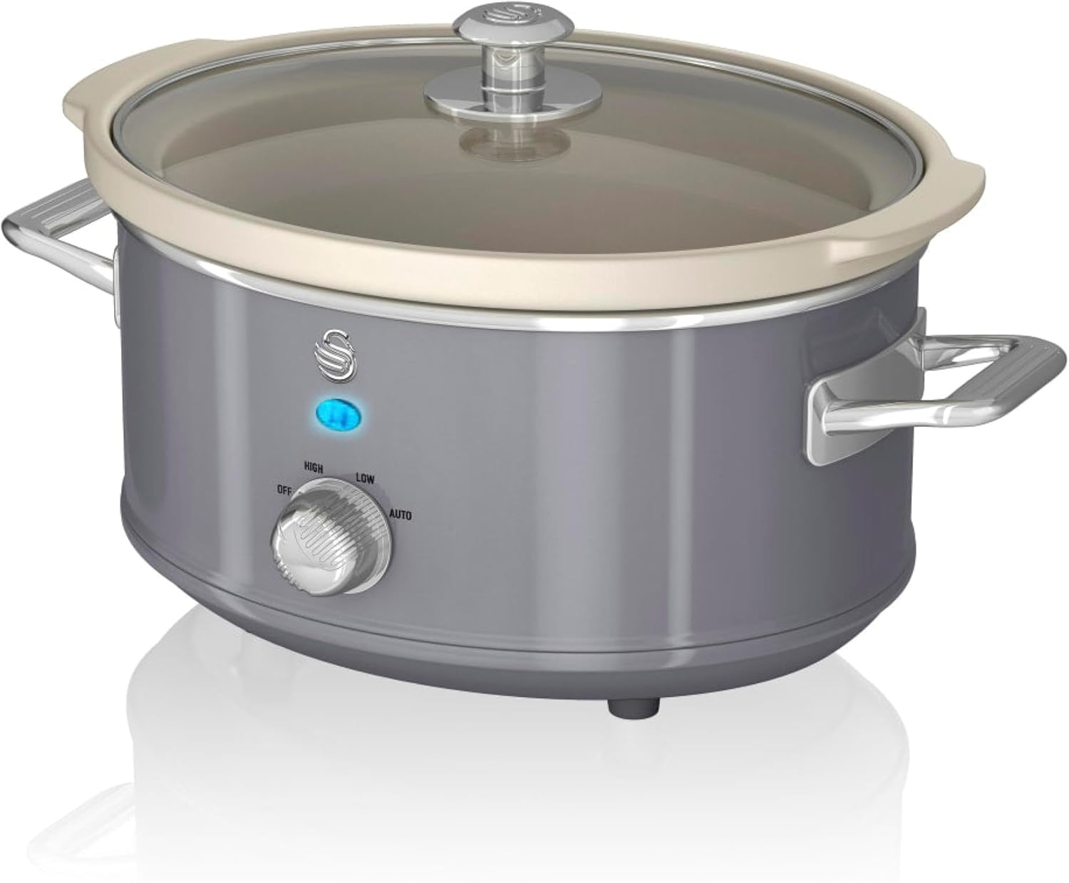 Swan SF17021GN Retro Slow Cooker with 3 Temperature Settings, Keep Warm Function, 3.5L, 200W, Retro Green
