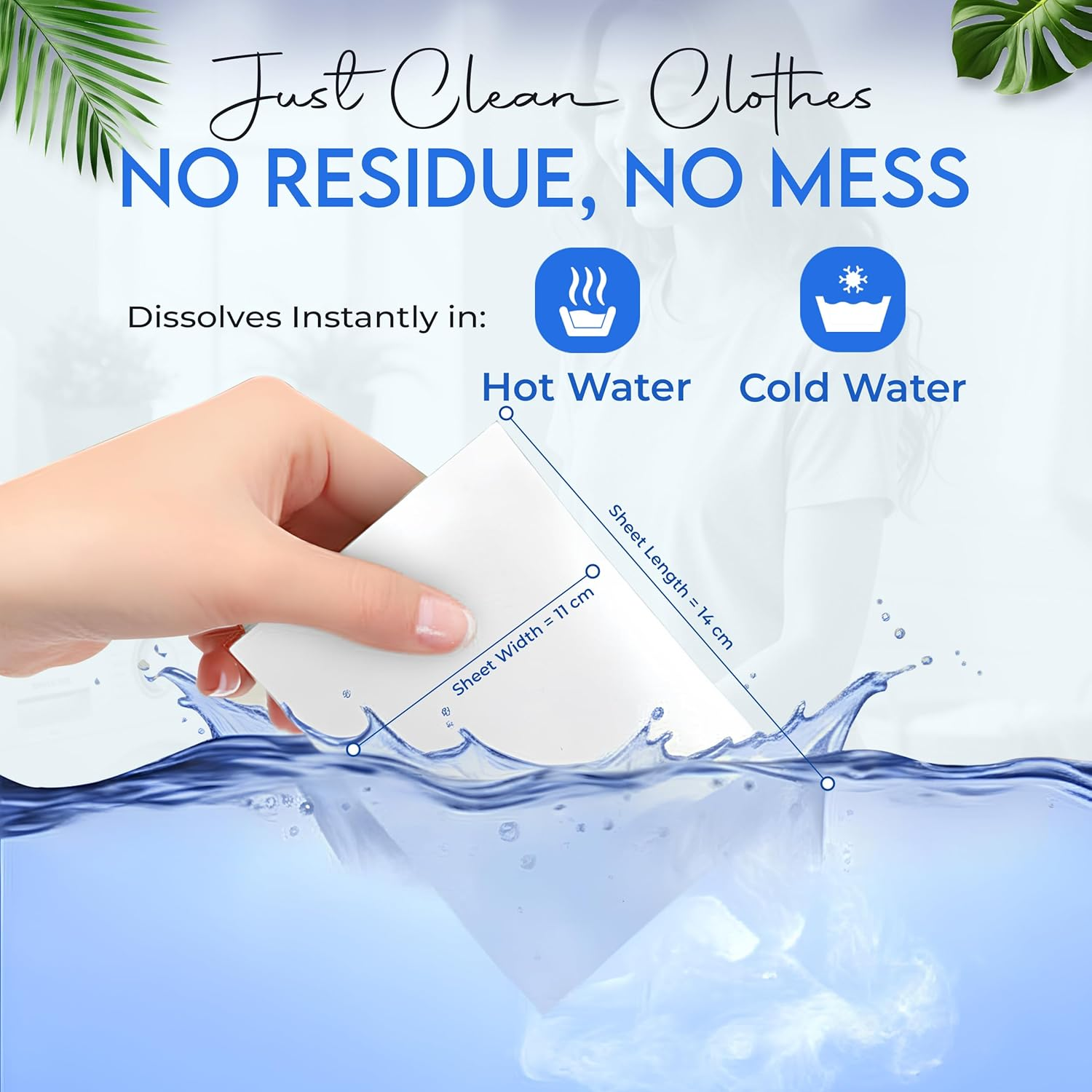 80 X Sensitive Laundry Detergent Sheets - Plastic-Free, Plant-Based & Biodegradable Laundry Sheets, Best Smell, Travel-Friendly for Hand & Machine Wash - Unscented image number 2