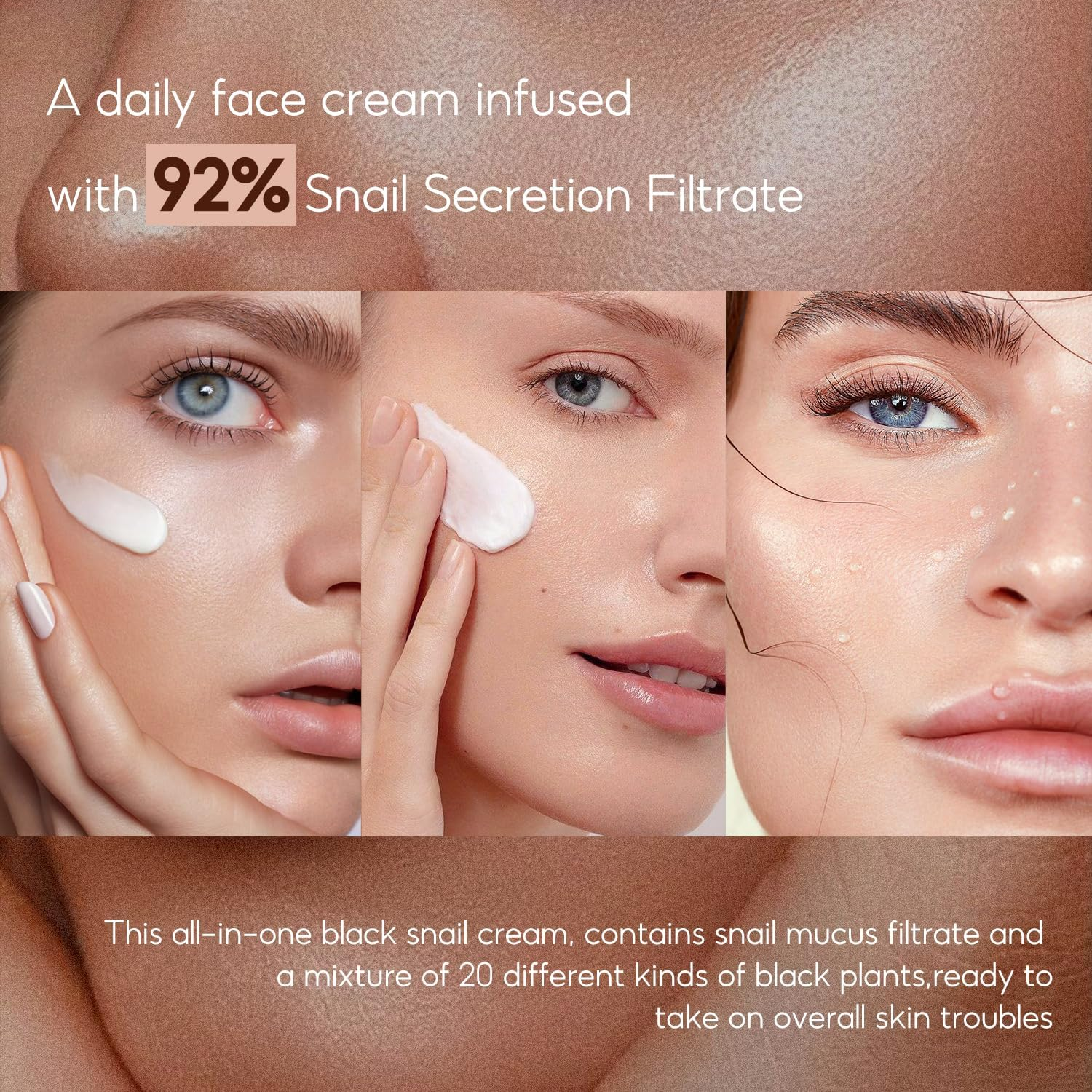 92% Snail Mucin Filtrate Essence - 50Ml Korean Face Cream for Hydration, Skin Repair & Pore Care, for All Skin Types image number 6