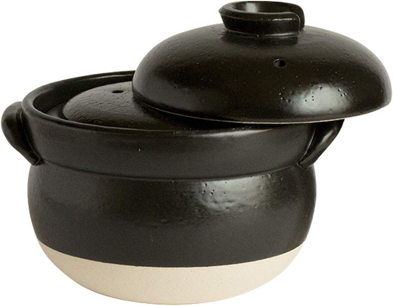 Saji Pottery 30-1 Rice Pot, Black, 7.7 Inches (19.5 Cm), Banko Ware, Exquisite Rice Pot (With Inner Lid), 3 Pieces image number 6