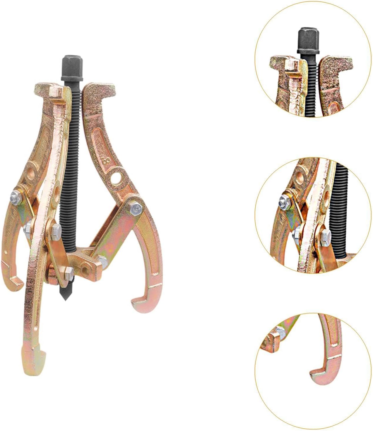 Okiyakusama 3 Jaw Bearing Puller Adjustable Bearing Disassembly Tool Puller Separate Lifting Device for Motorbike Truck Automotive, 4 Inch