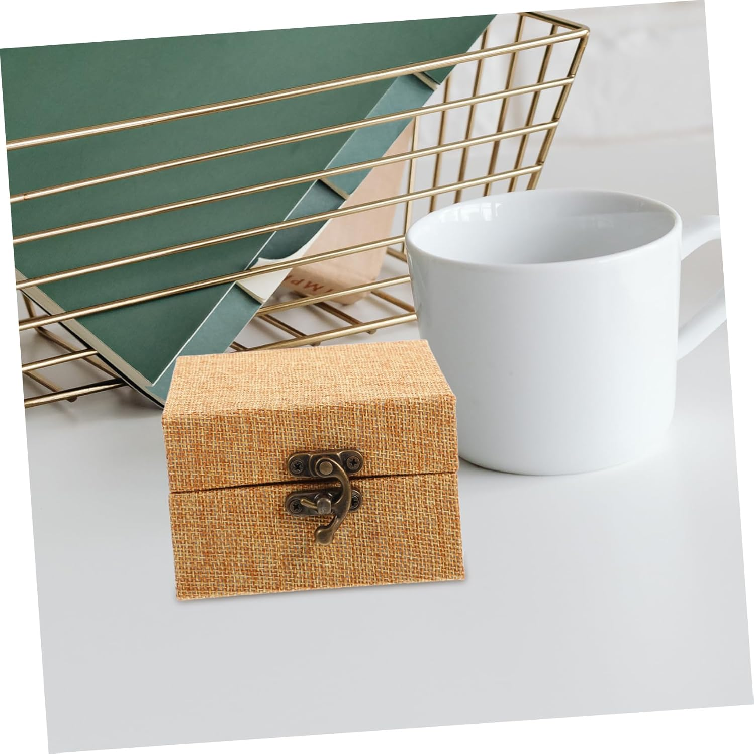 Jojofuny Treasure Chest Jewelry Box Painting Ink Box Calligraphy Seal Painting Vintage Lid