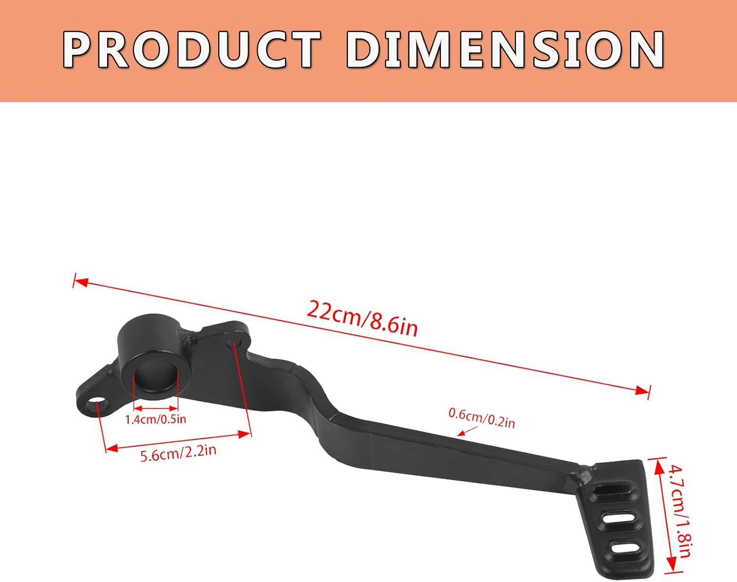 Motorcycle Brake Pedal Foot Lever Replacement for Kawasaki Ninja 300 Ninja 250R Z250 Z300 Rear Brake Lever (Black) image number 6