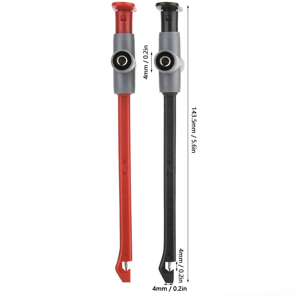 Wire Piercing Probe, 2Pcs P5010 Digital Multimeter Test Clips 4Mm Test Lead Probe Auto Puncture Probe Replaceable Car Testing Repairing Accessories