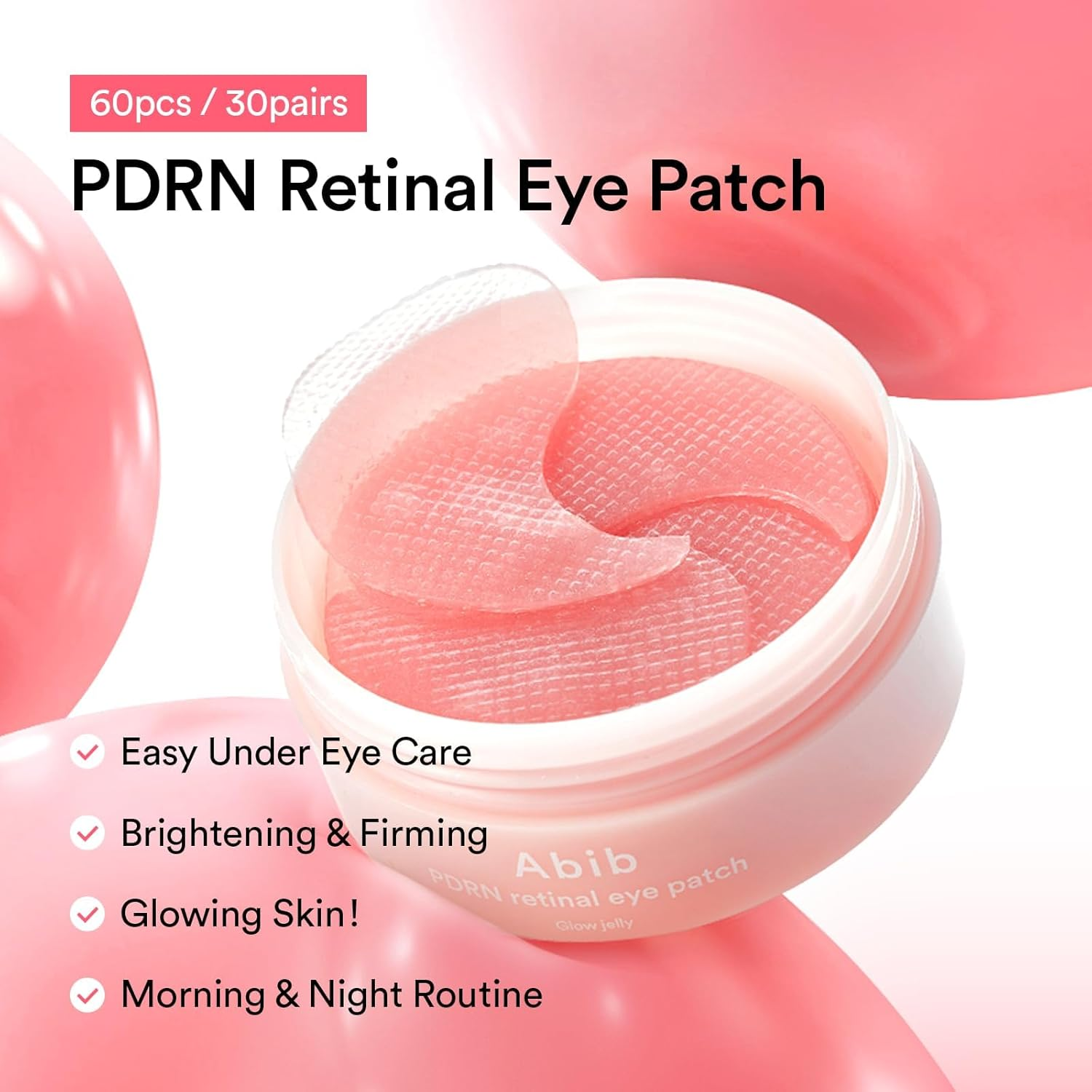 Abib PDRN Retinal Eye Patch, Hydrogel Masks for Dark Circles, Puffiness, Fine Lines, 60 Patches, 84G, with Niacinamide, K-Beauty Skincare image number 4
