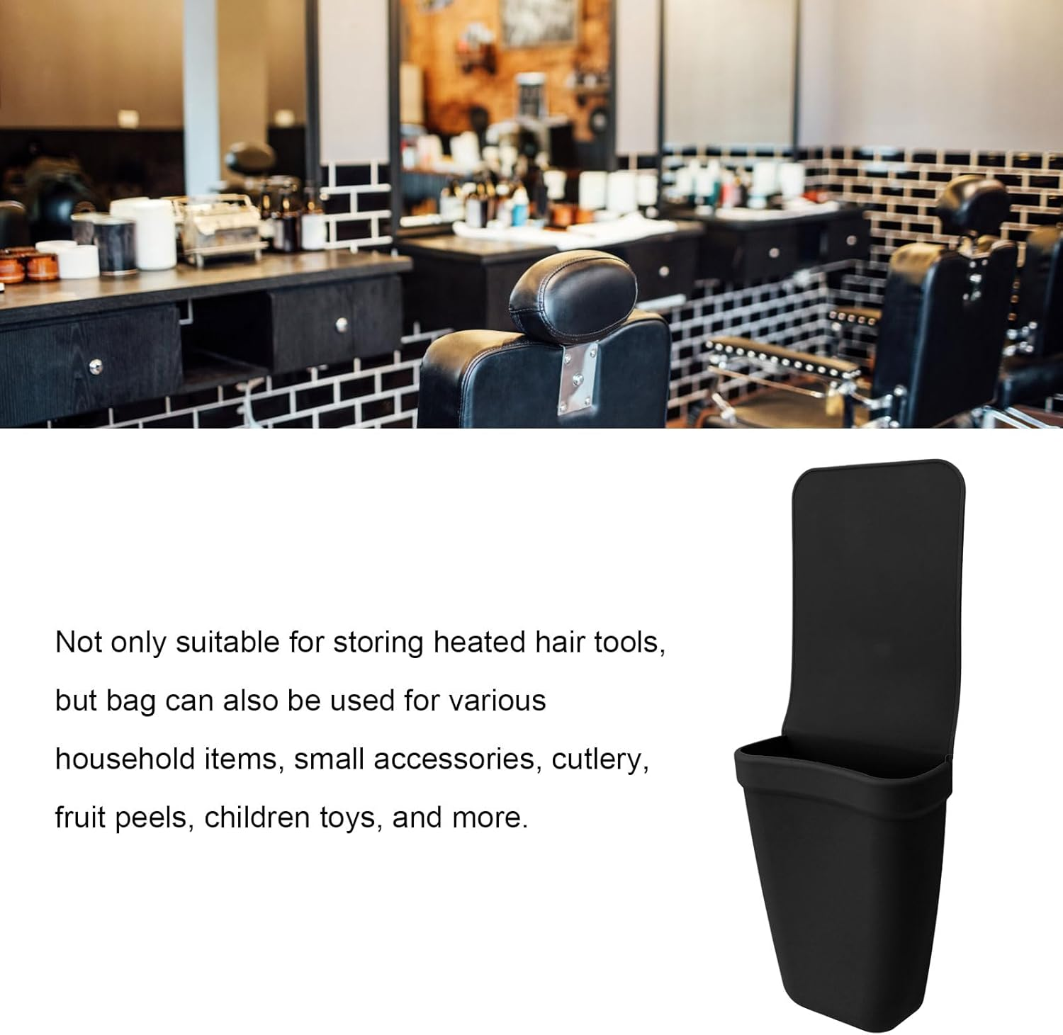 Heat Resistant Silicone Mat Pouch, Soft Washable Silicone Heat Resistant Holder Mat Pouch for Flat Iron,Curling Iron, Hot Hair Tools, Silicone Heat Resistant Travel Mat Pouch image number 4