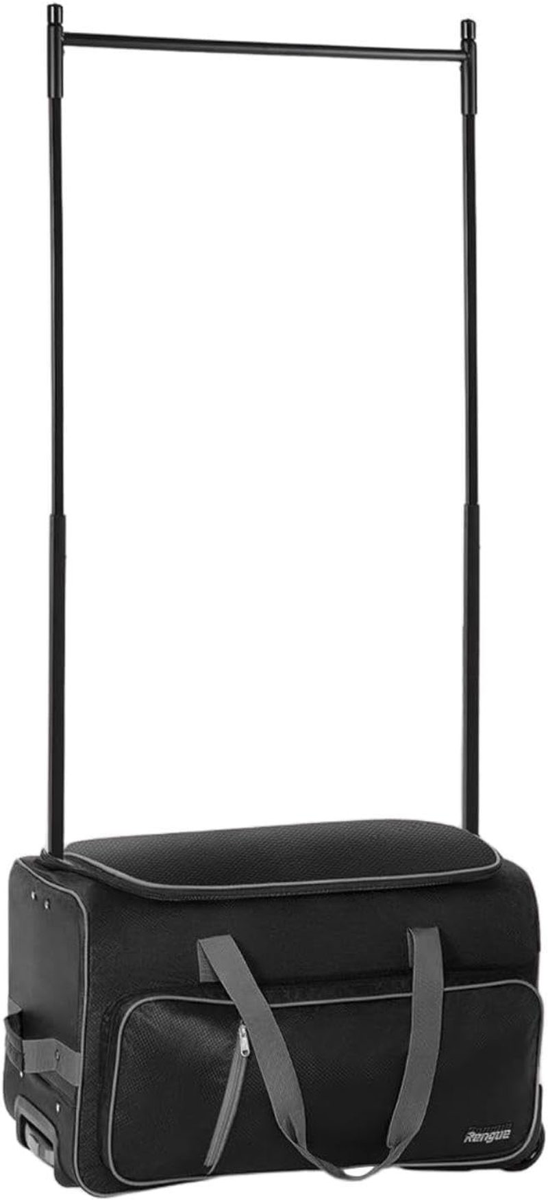 Motivetech Dance Bag with Clothes Stand, Sturdy Suitcase Dance Garment Bag for Sports Travel, Black Red, as Described